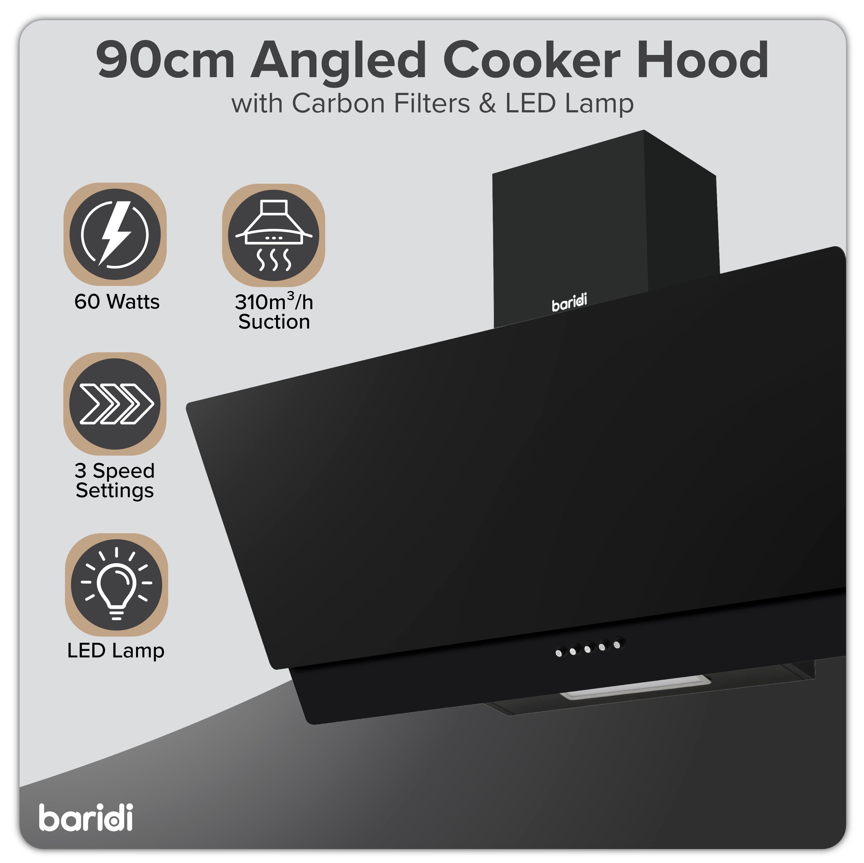 Baridi DH106 Extractor Hoods Action shot - infographic - summary