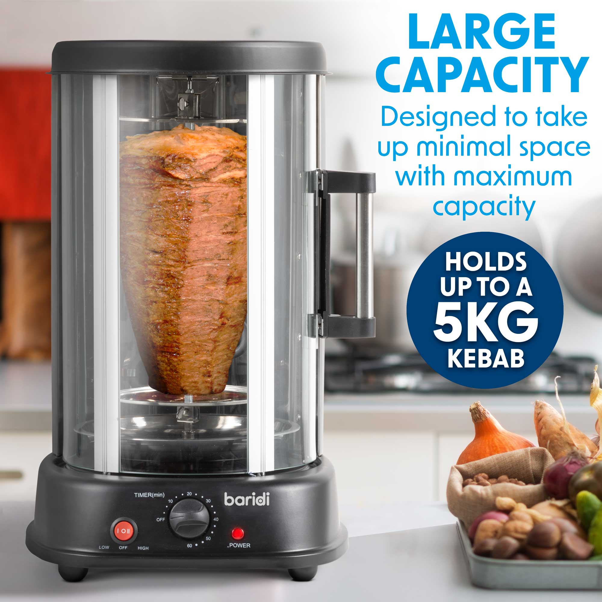 Baridi DH216 Rotisserie Action shot - large - capacity