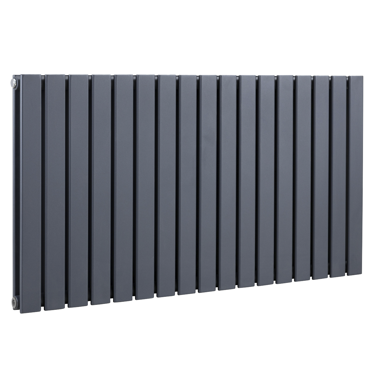 Baridi Horizontal Radiator Contemporary Double Flat Panel Design 600 x 1190mm, Anthracite - DH342