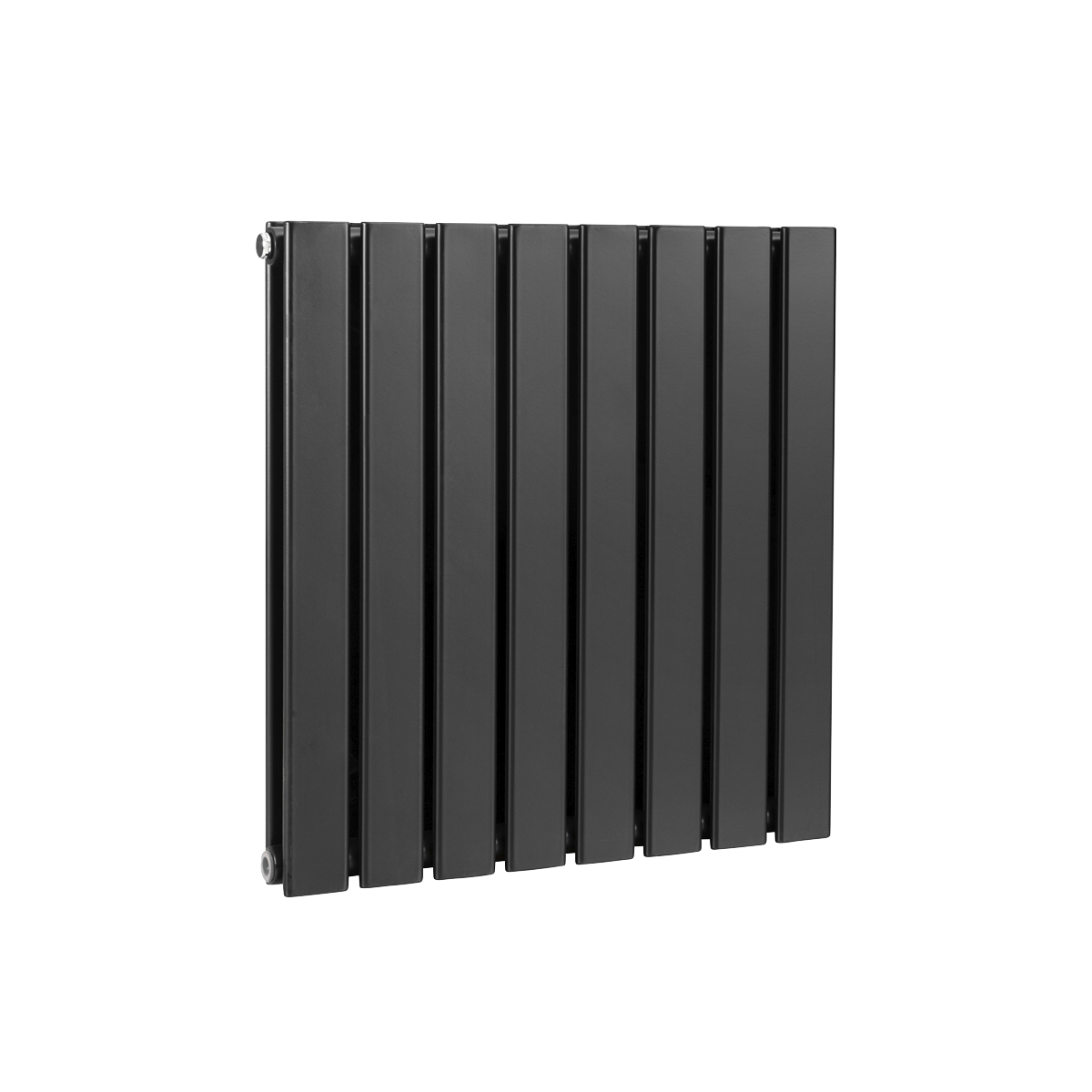 Baridi Horizontal Radiator Contemporary Double Flat Panel Design 600 x 560mm, Black - DH344
