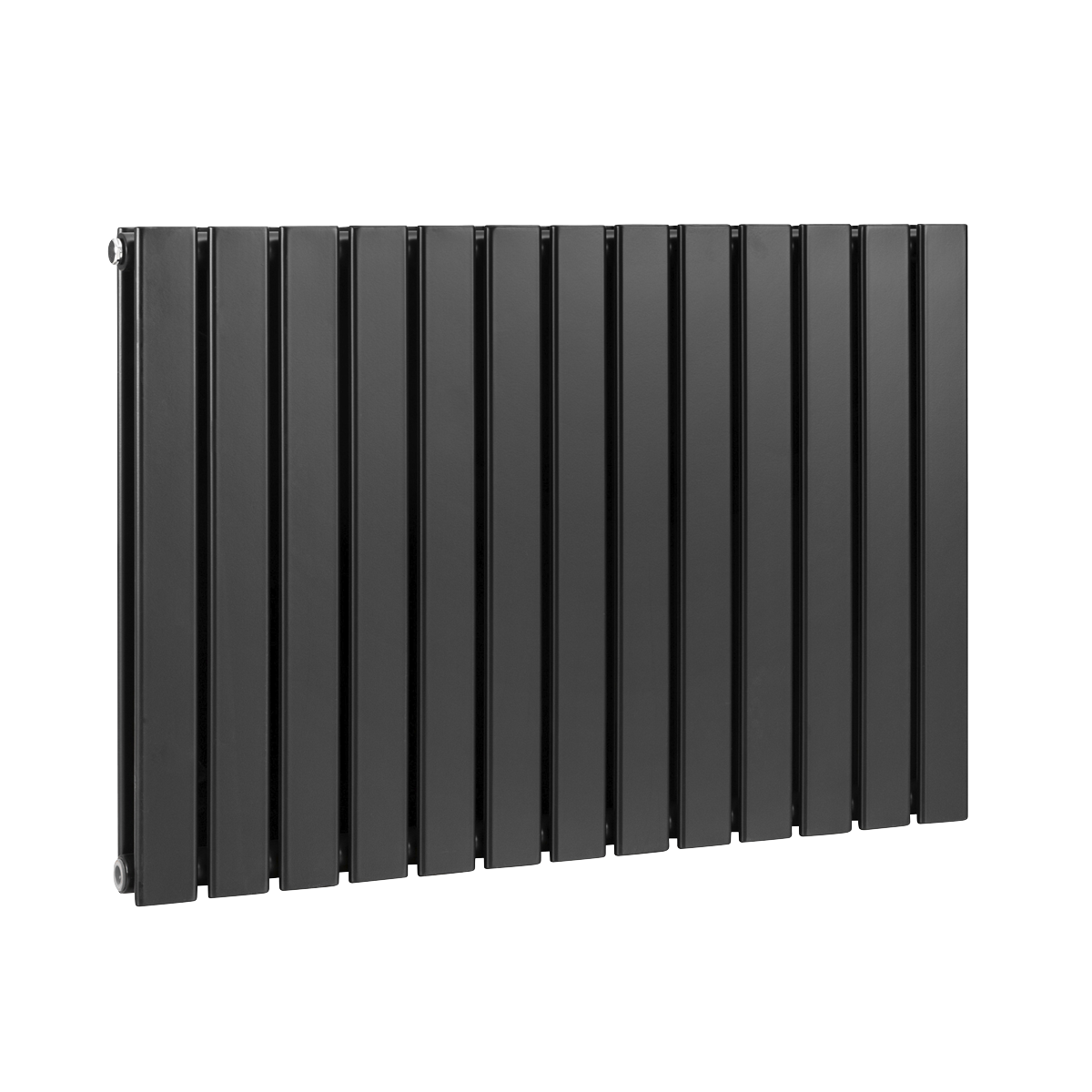 Baridi Horizontal Radiator Contemporary Double Flat Panel Design 600 x 910mm, Black - DH346