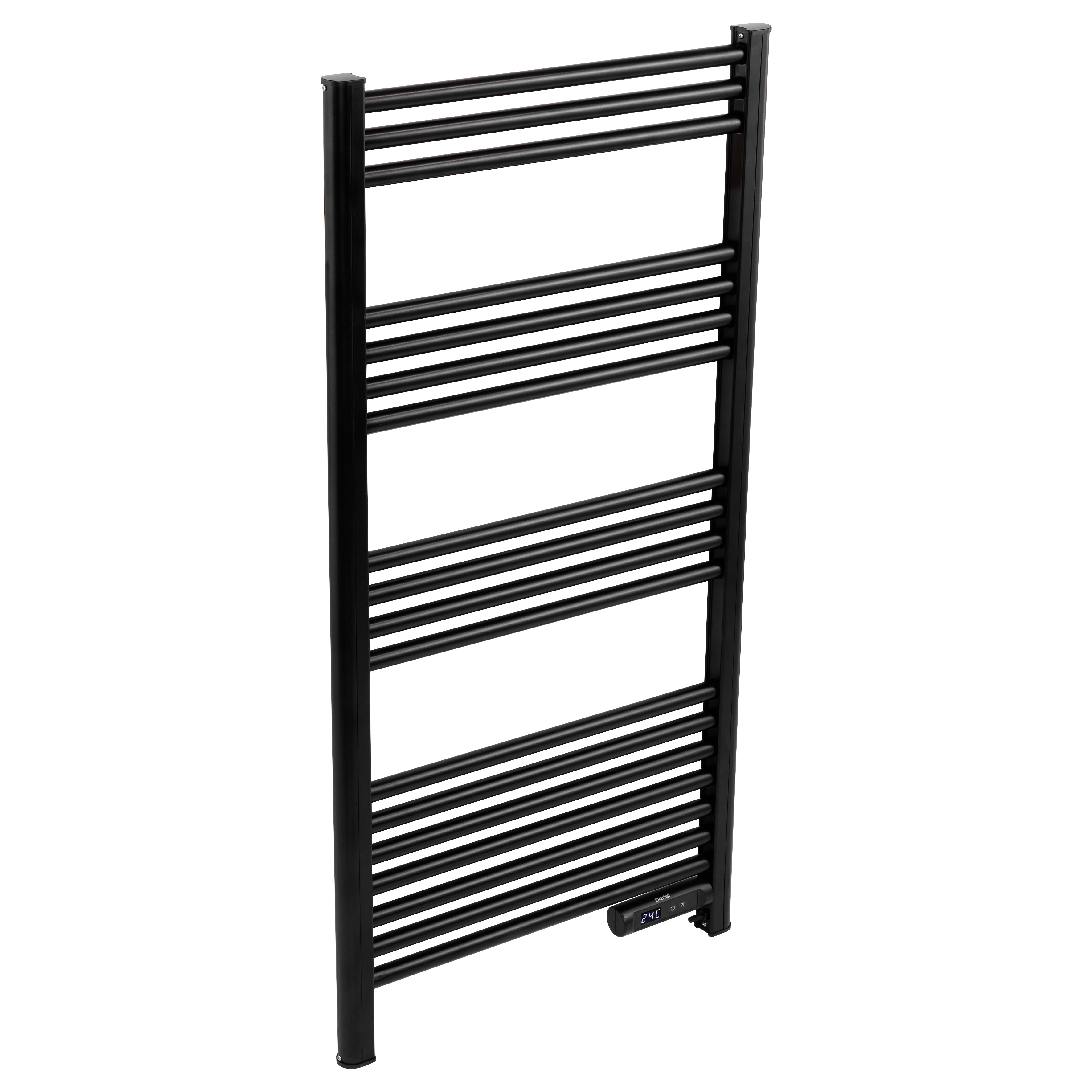 Baridi Electric Heated Towel Rail with LED Display, Black - DH371