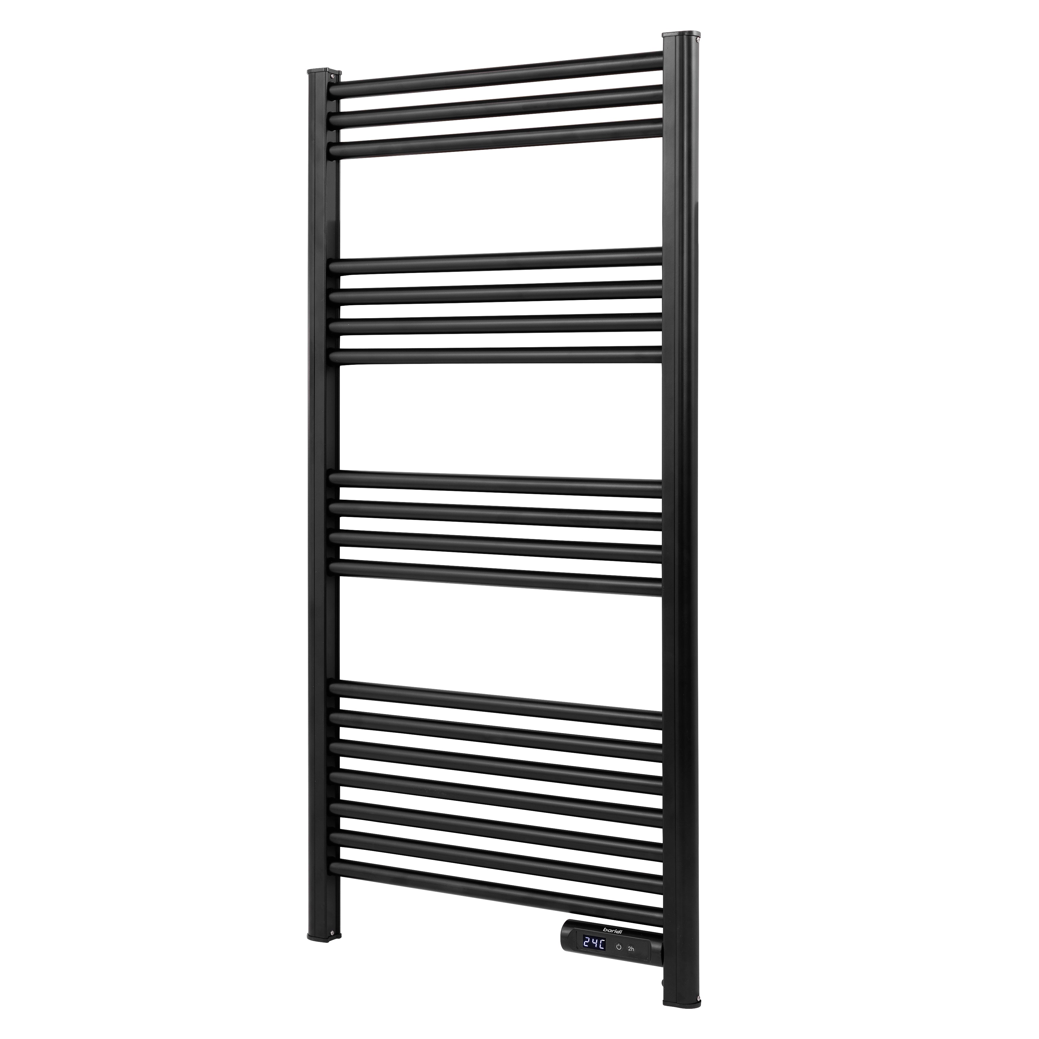 Baridi Electric Heated Towel Rail with LED Display, Black - DH371