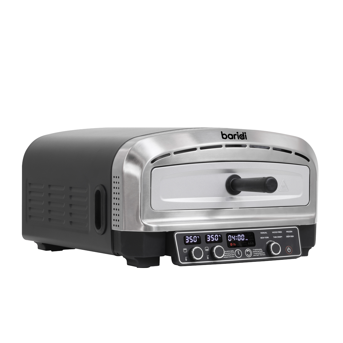 Baridi Electric Pizza Oven 14" with Pizza Peel, Black/Stainless Steel - DH377