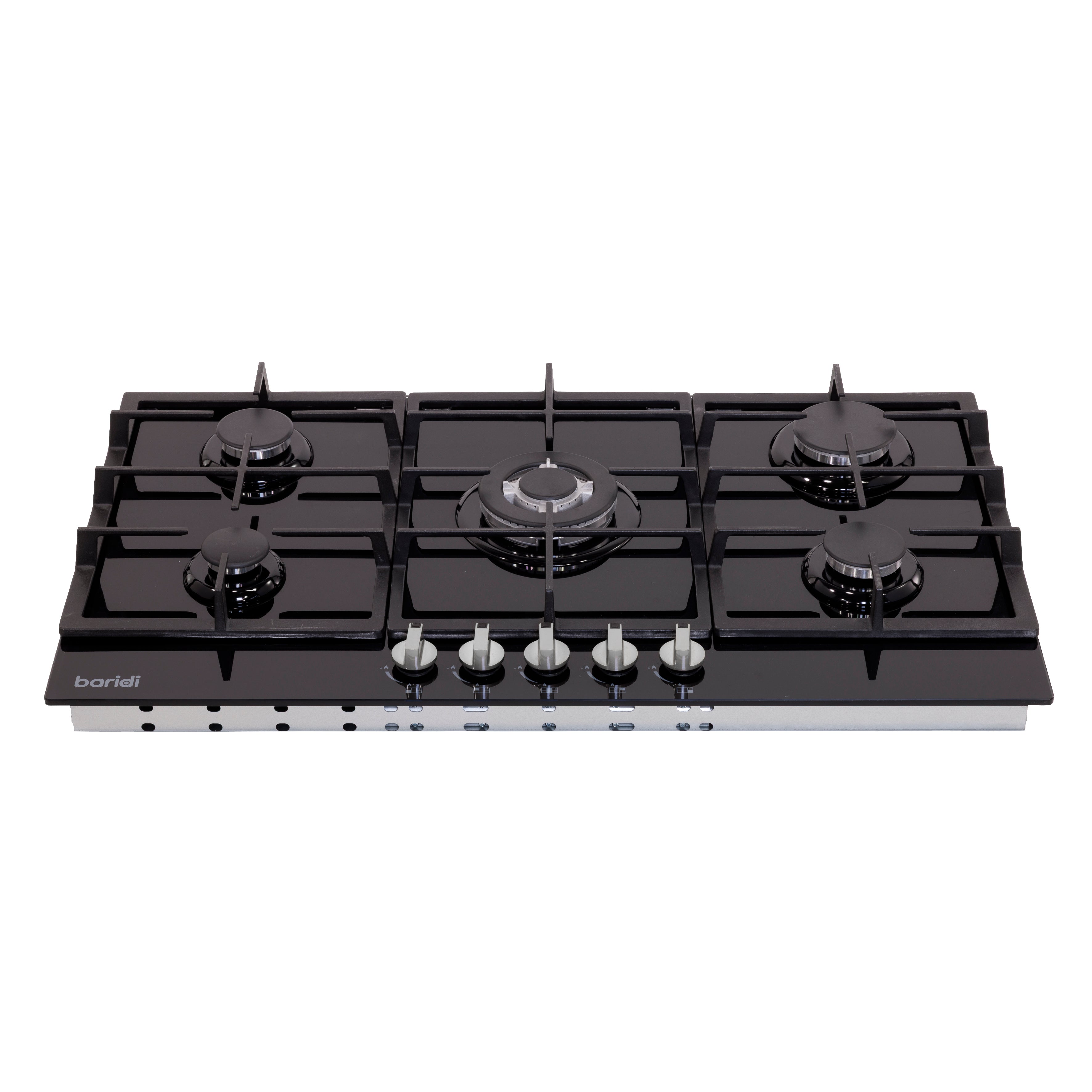 Baridi 90cm Gas Hob Glass with 5 Burners, Cast Iron Supports & Auto Ignition 11kW - DH383