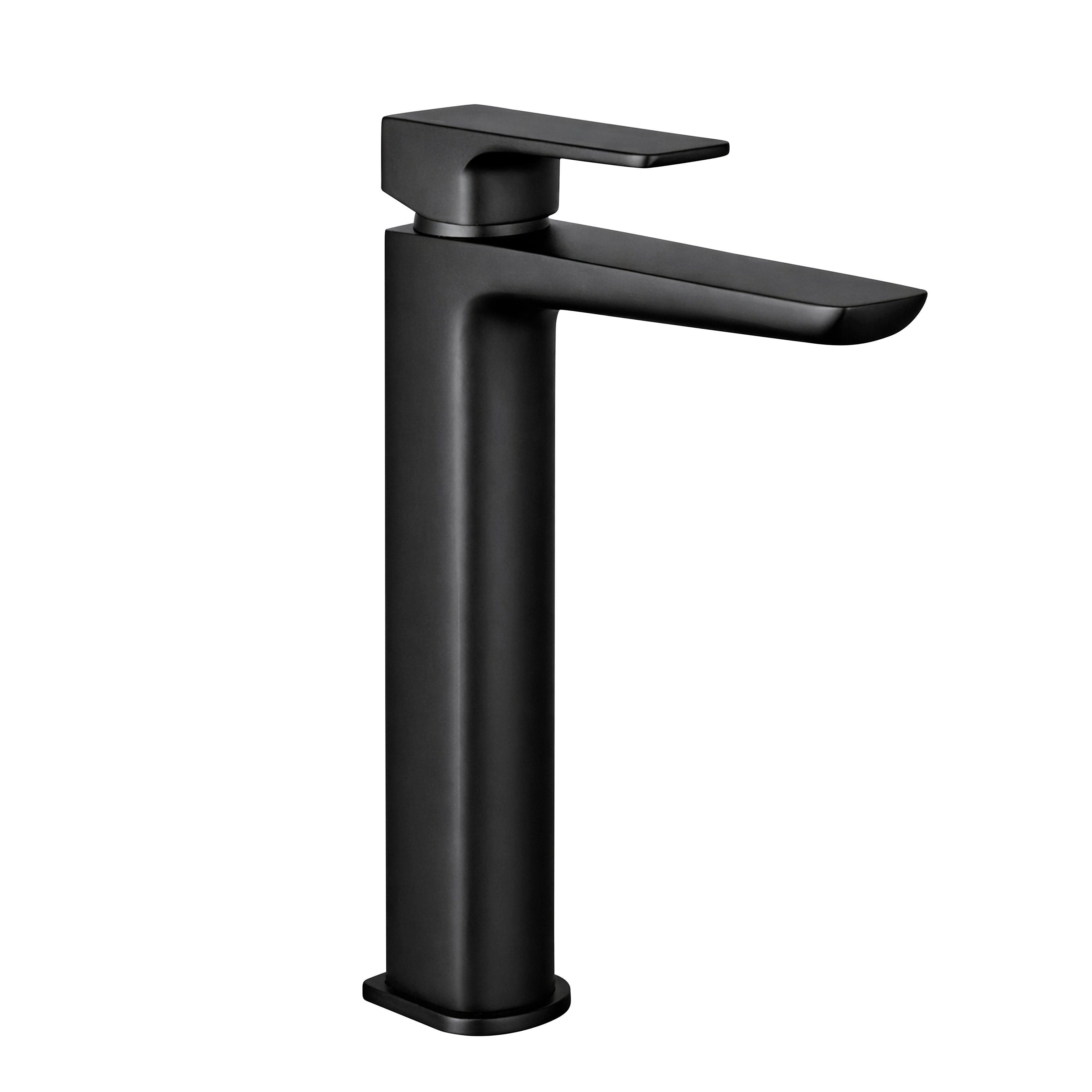 Baridi High Basin Mixer Tap with Clicker Waste, Matt Black - DH395