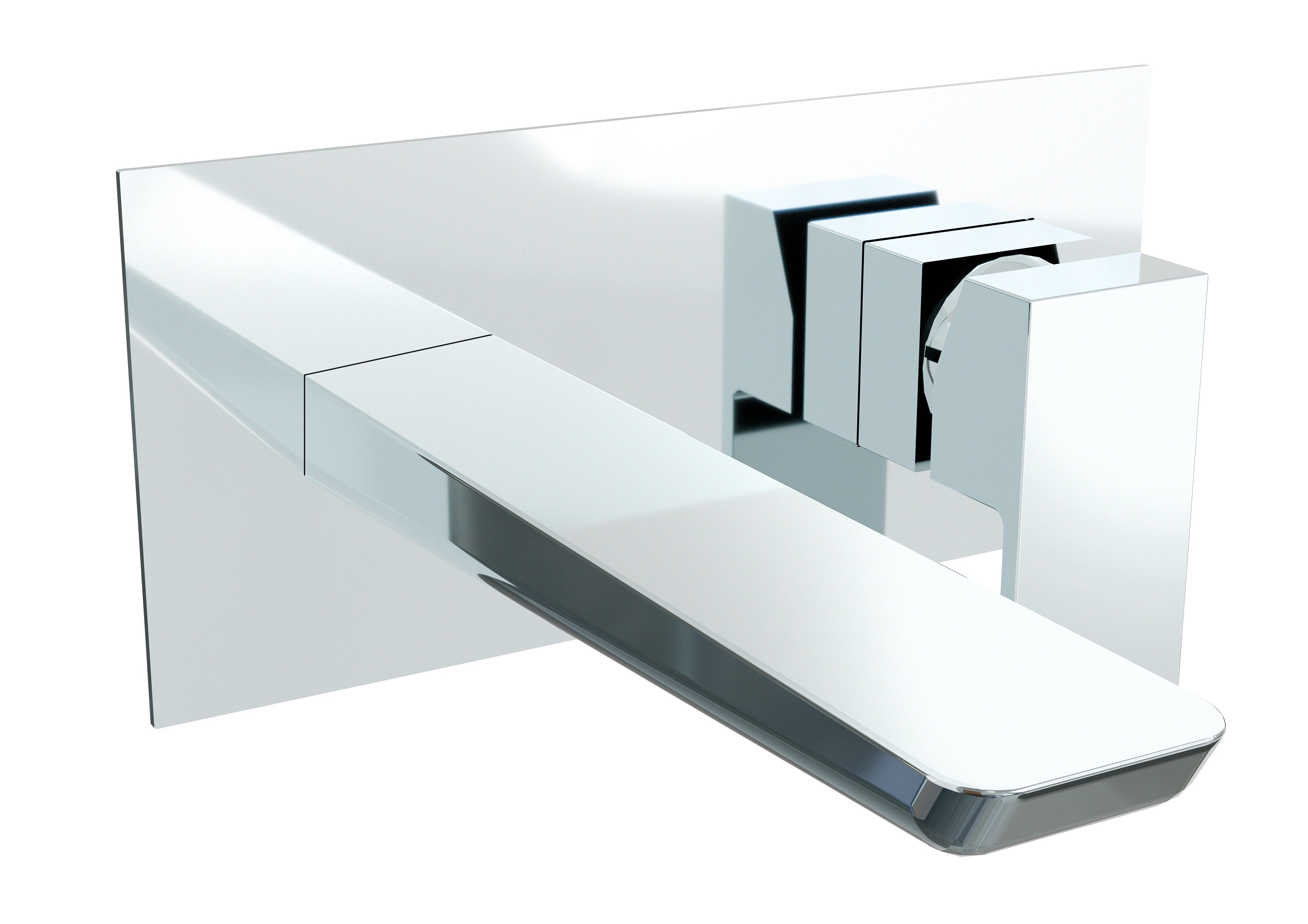 Baridi Wall Mounting Basin Mixer Tap, Square, Chrome - DH396