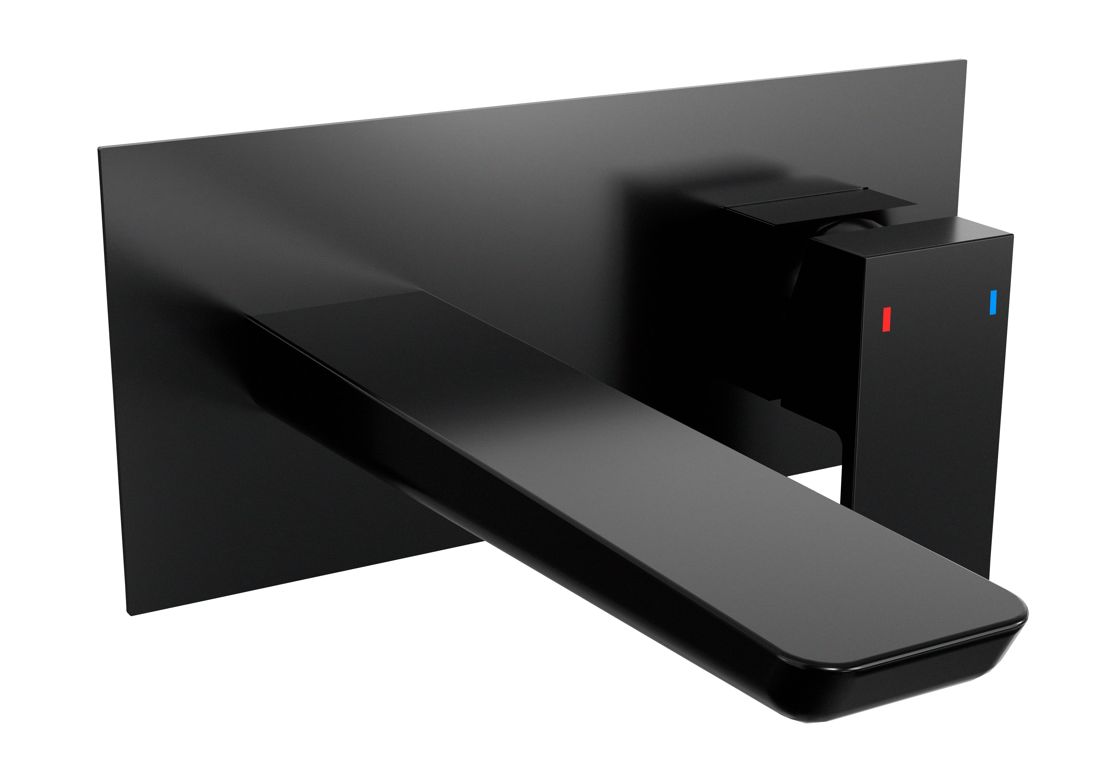 Baridi Wall Mounting Basin Mixer Tap, Square, Matt Black - DH397