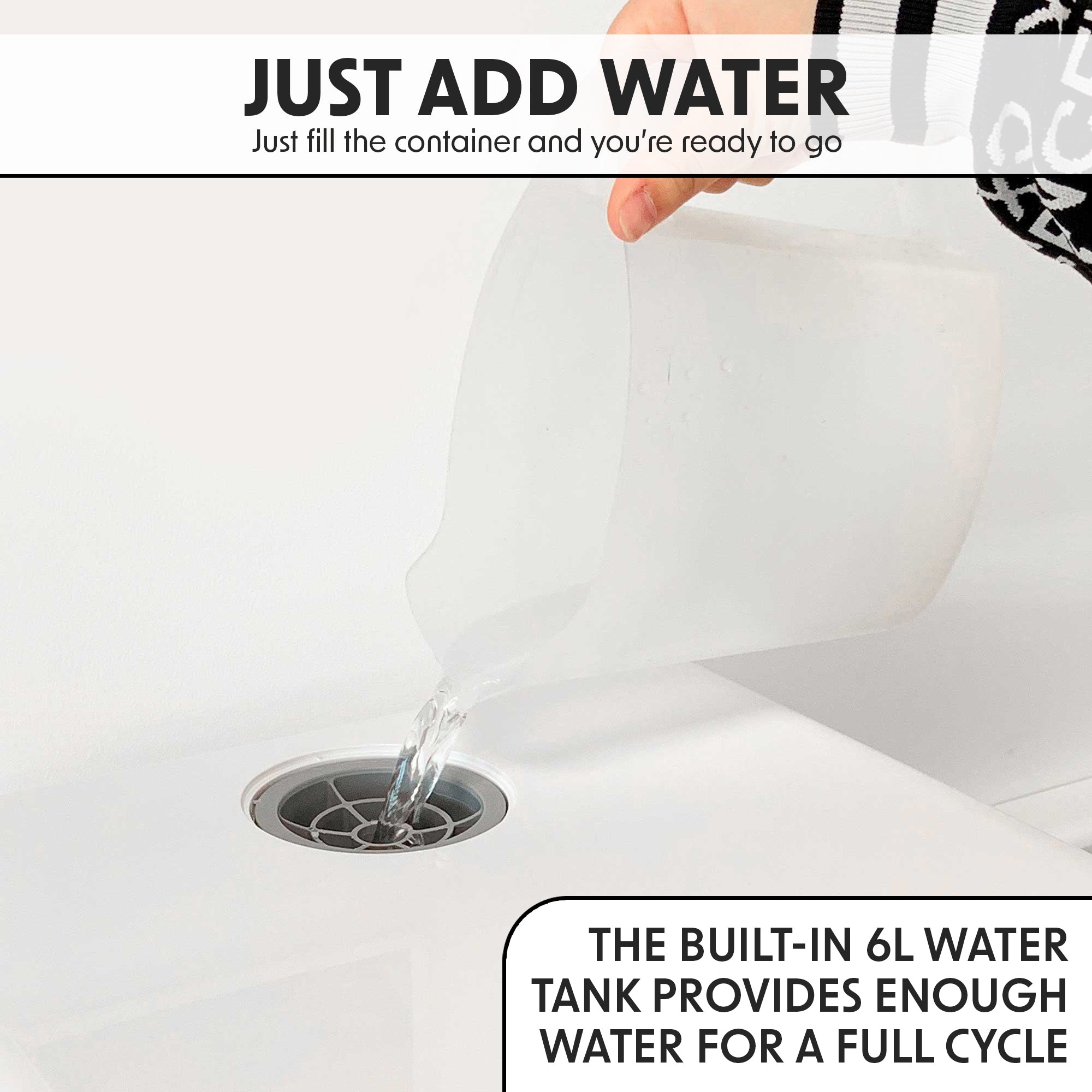 Baridi DH72 Mini Dishwasher Action shot - water - jug