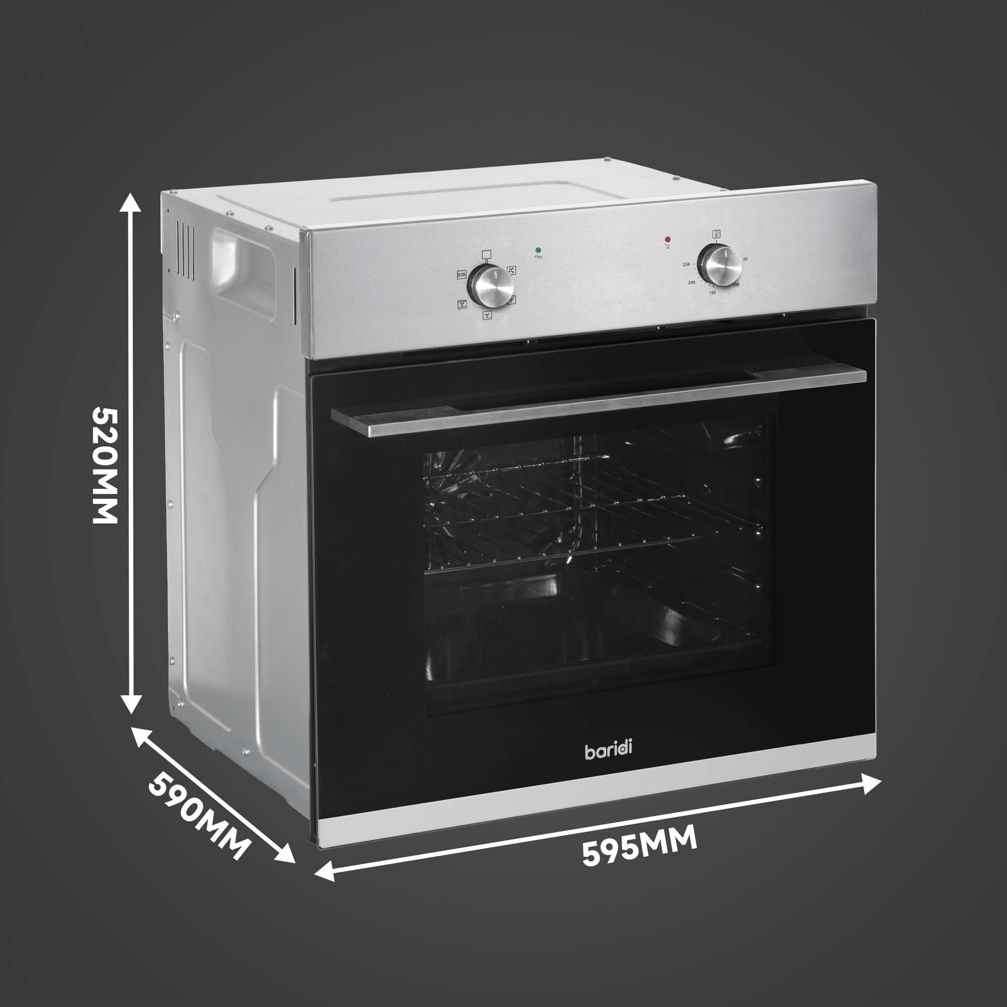 Baridi 4 Zone Ceramic Hob, 5 Function Fan-Assisted Oven & Chimney Style Cooker Hood Bundle - DH188 - Dellonda