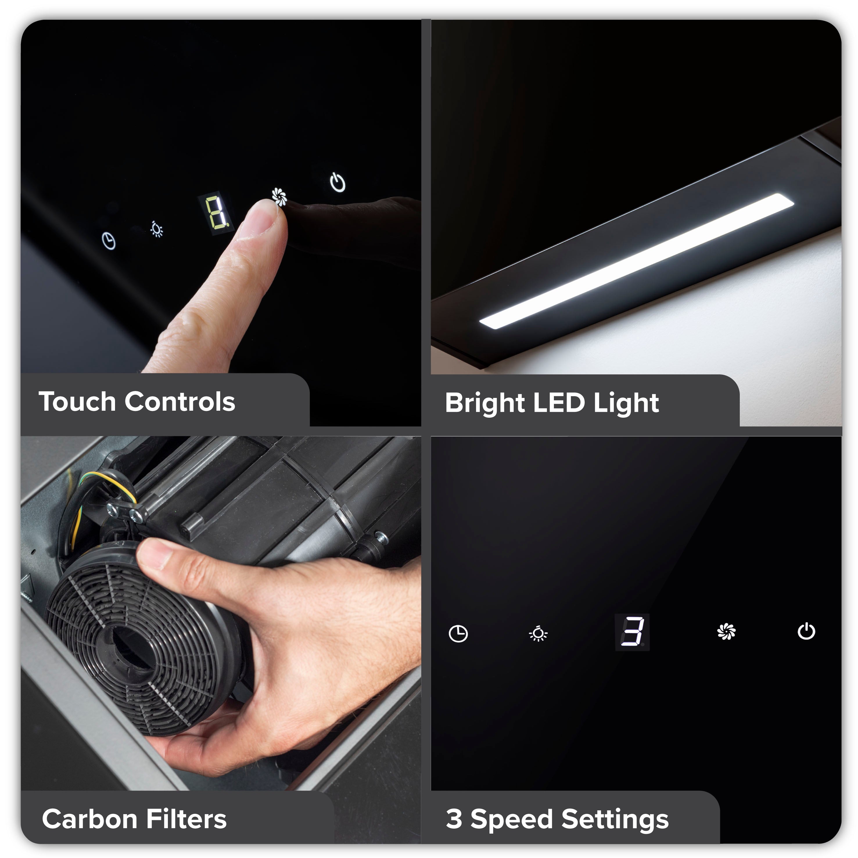 Baridi DH105 Extractor Hoods Action shot - infographic - multi - image