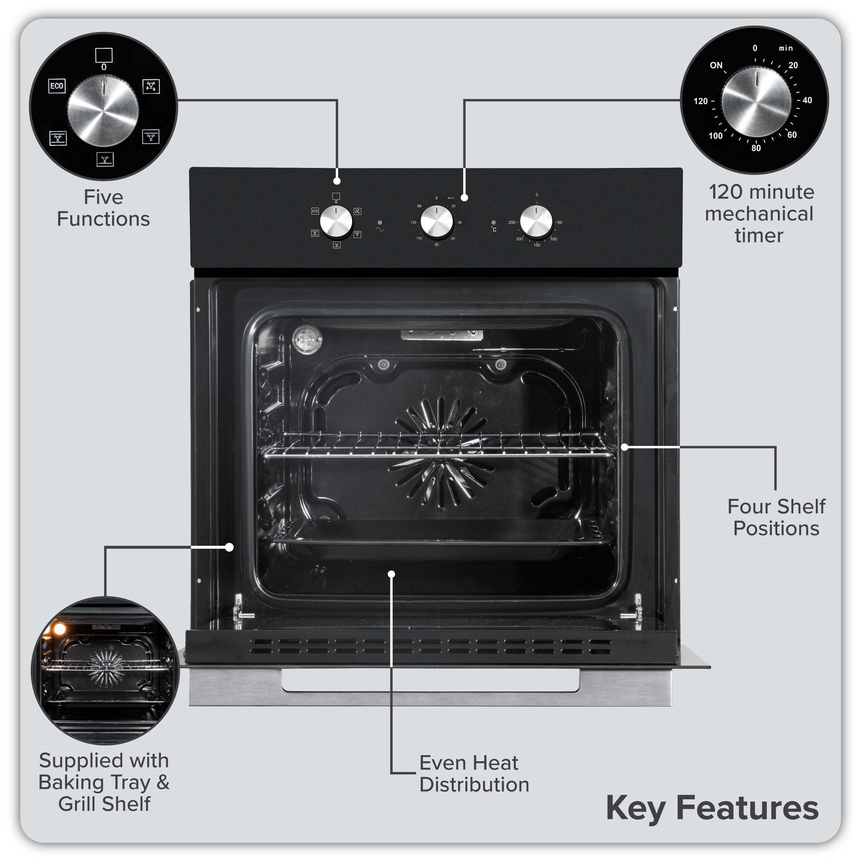 Baridi DH105 Extractor Hoods Action shot - key - features