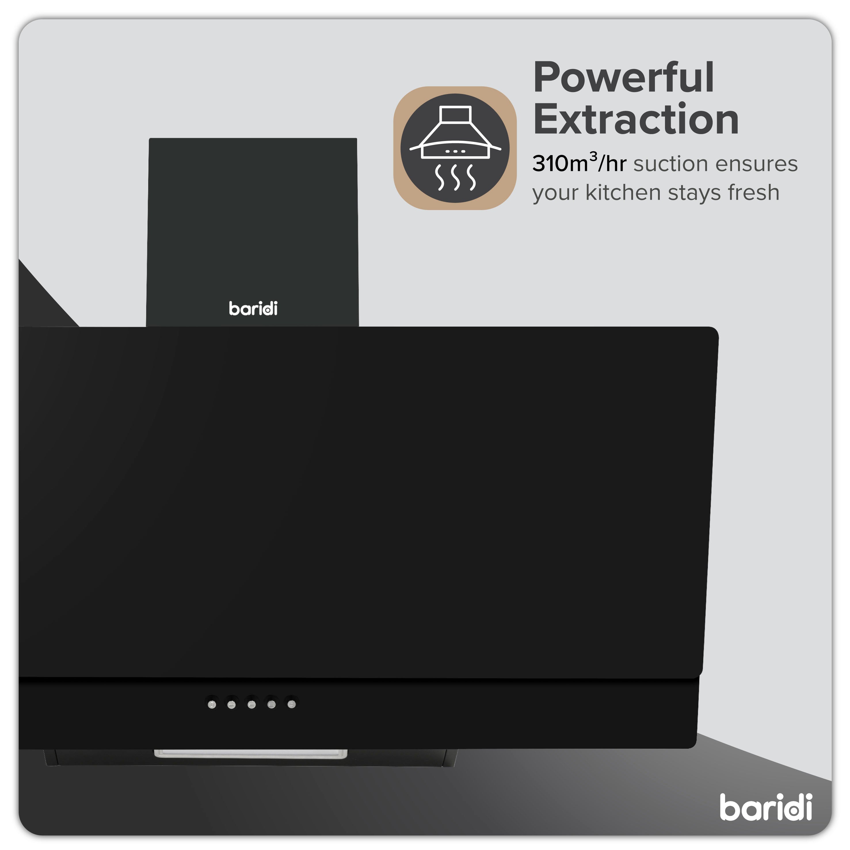 Baridi DH106 Extractor Hoods Action shot - infographic - icon - summary