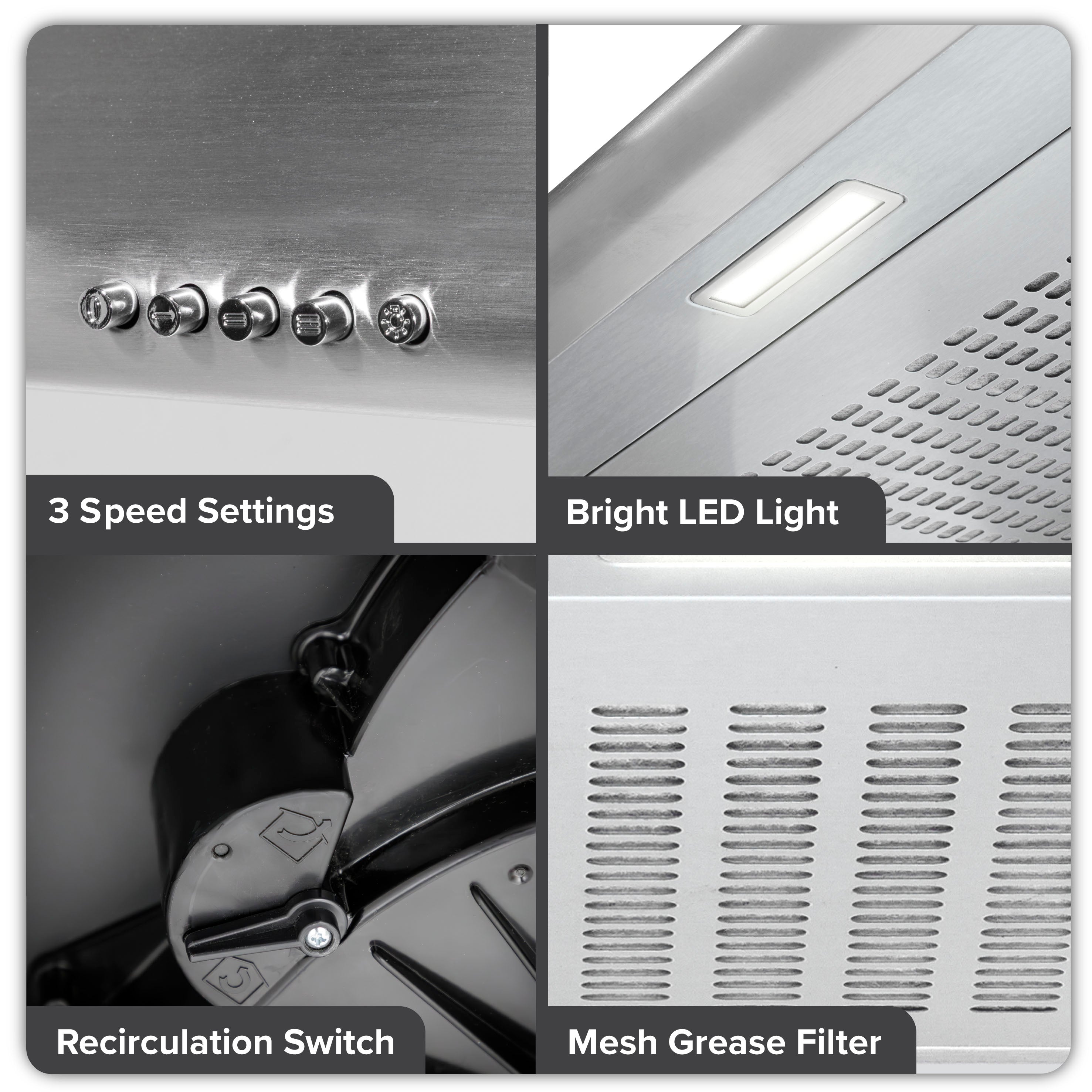 Baridi DH108 Extractor Hoods Action shot - infographic - multi - image