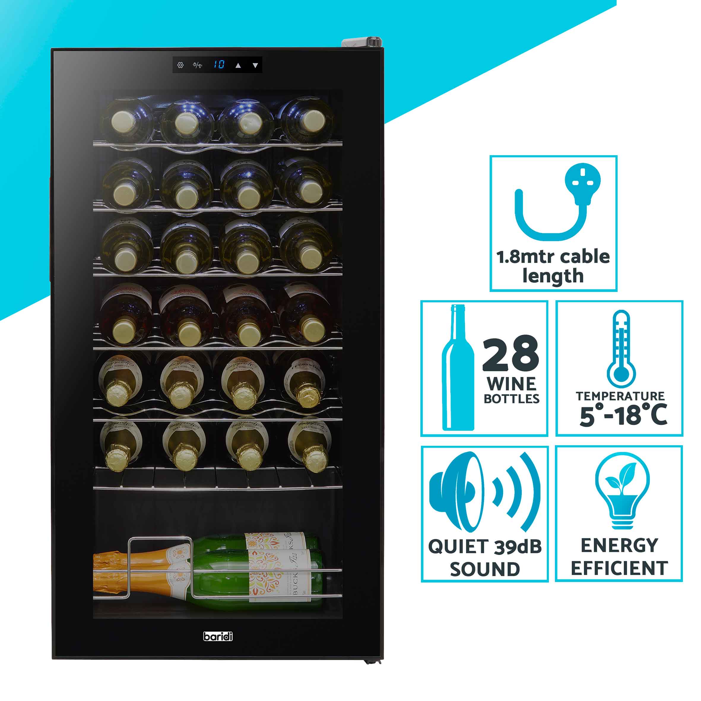 Baridi DH10 Wine Fridges 28 - bottle - wine - fridge - cooler - 1