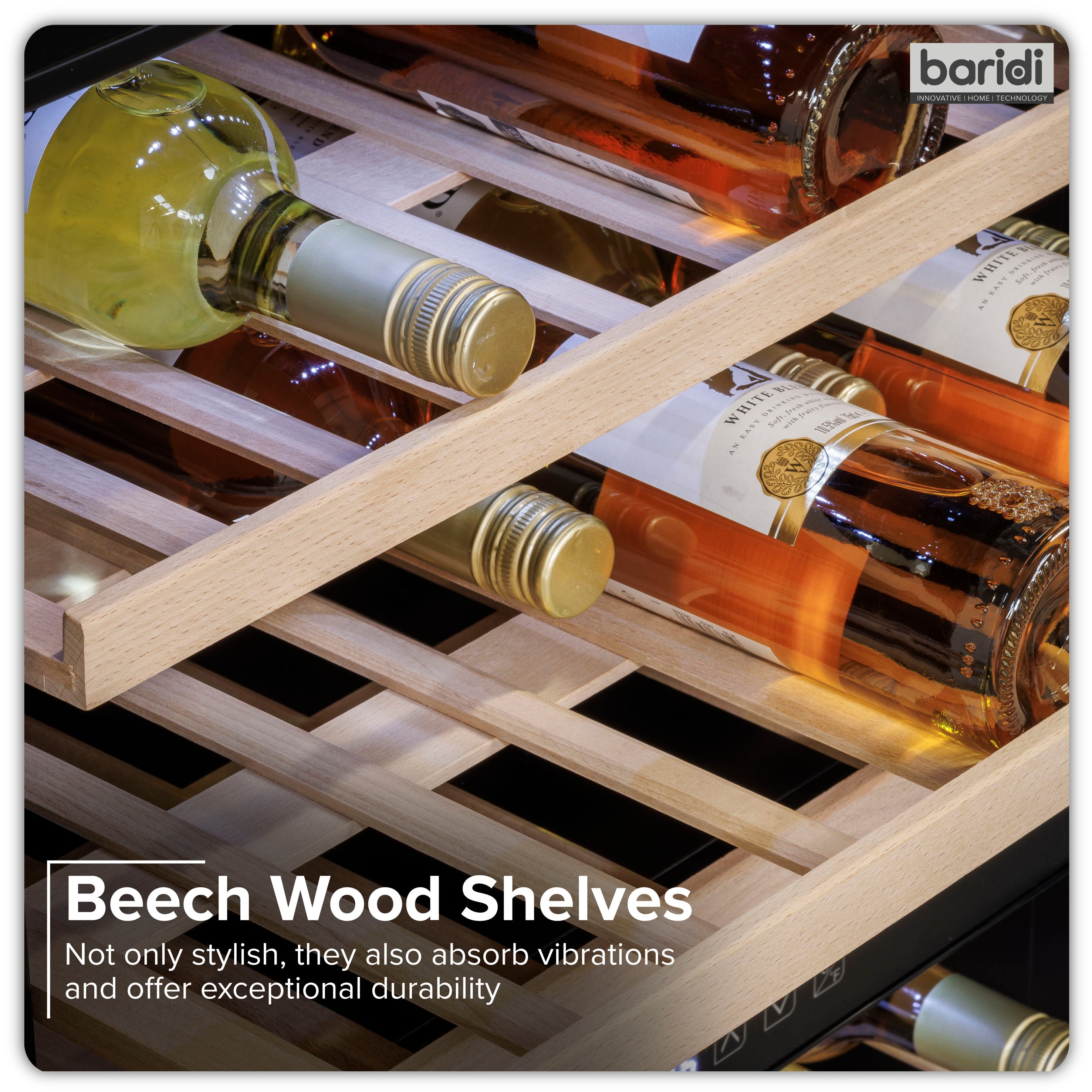 Baridi DH117 Wine Fridges Action shot - infographic - lifestyle - 2nd perspective