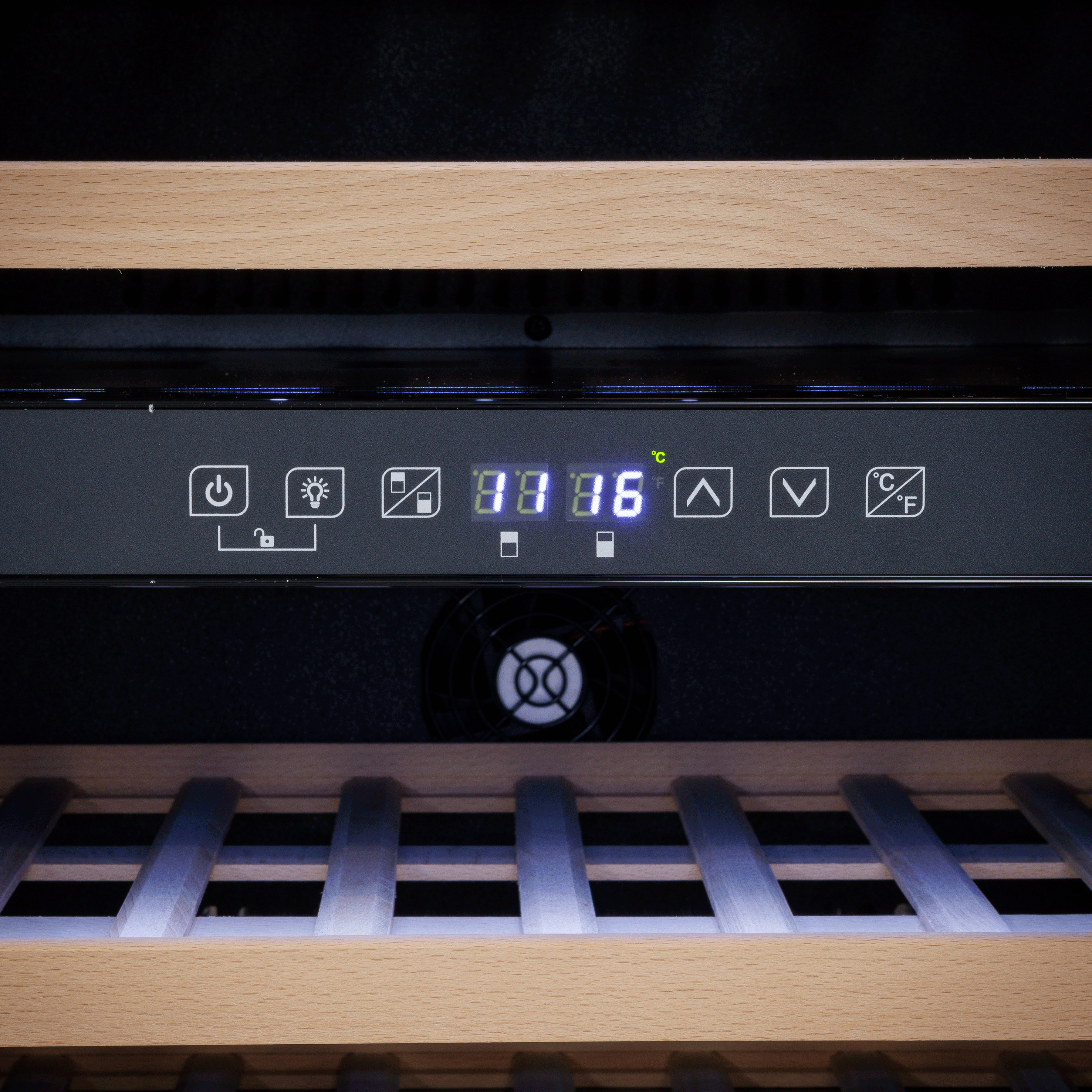 Baridi DH118 Wine Fridges Action shot - control - panel