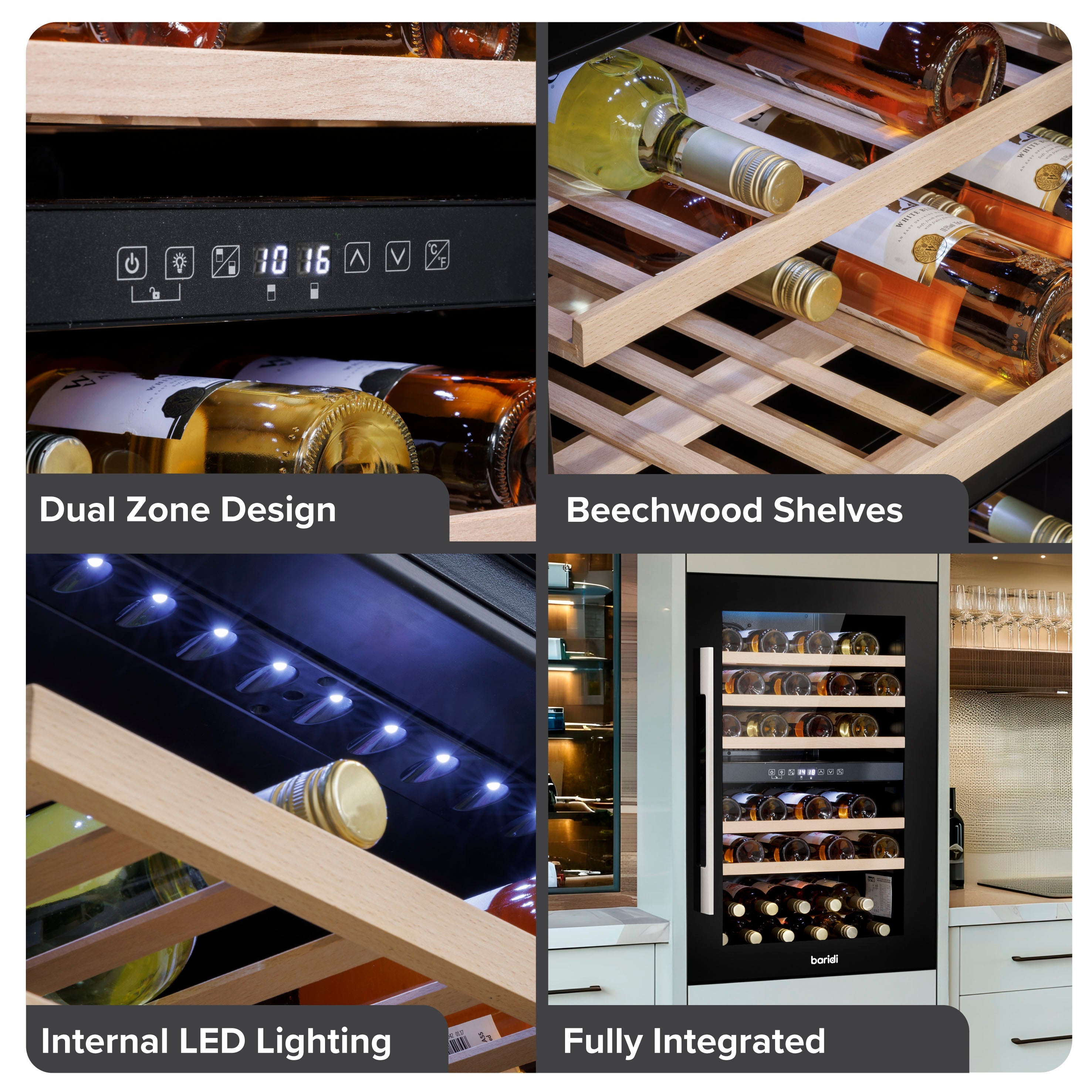 Baridi DH118 Wine Fridges Action shot - infographic - multi - image