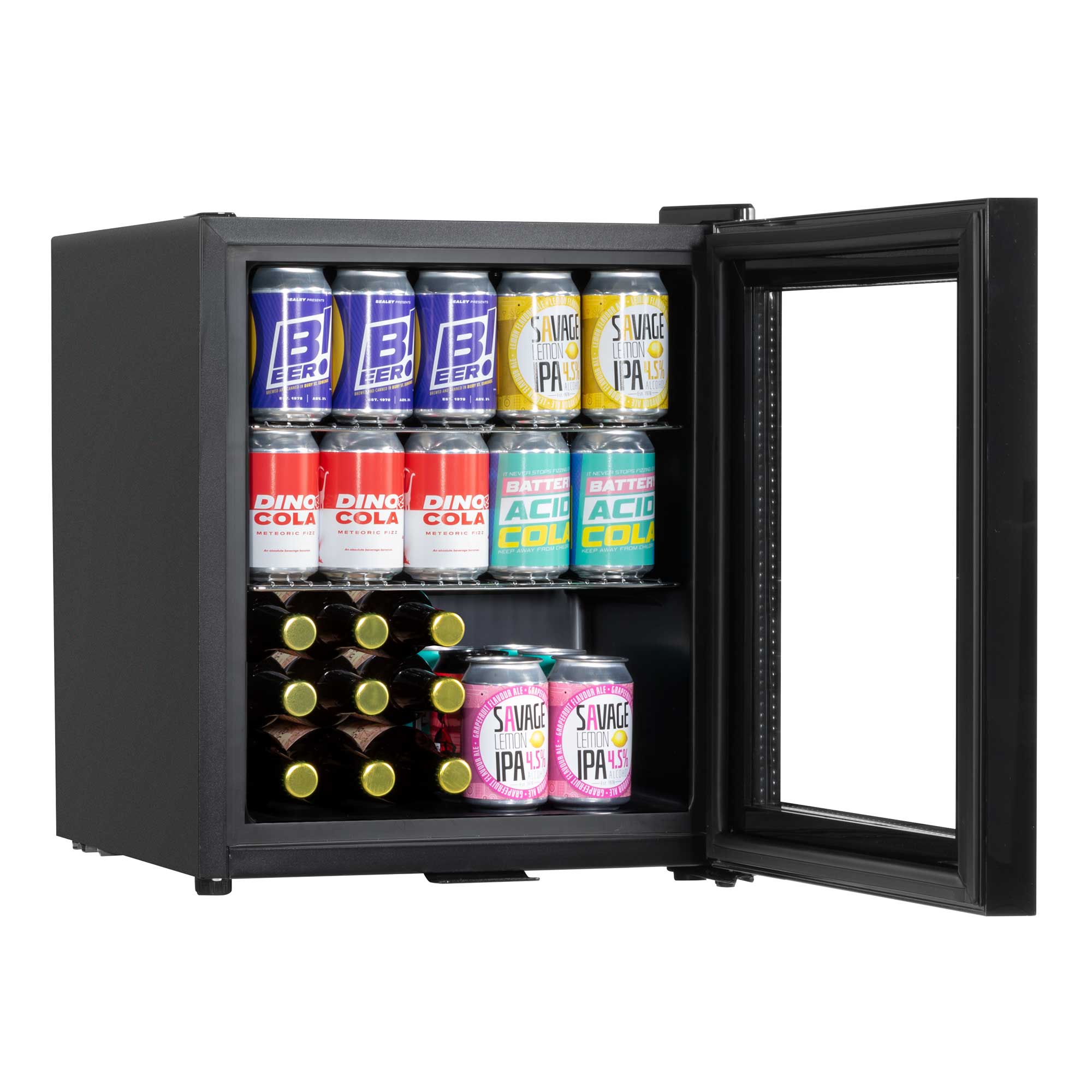 Baridi DH12 Drinks Fridge Open - full