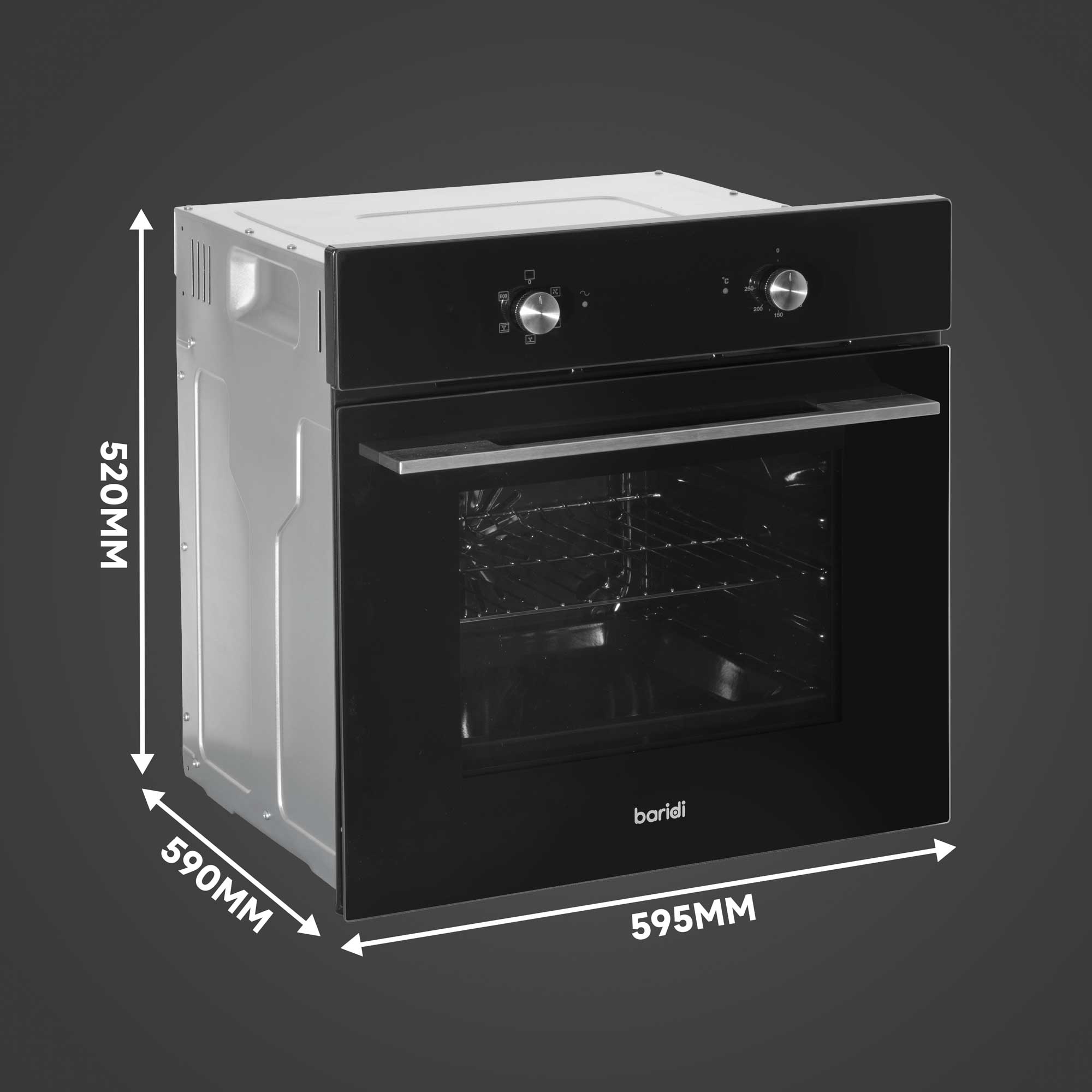 Baridi DH124 Fan Oven Action shot - dimensions