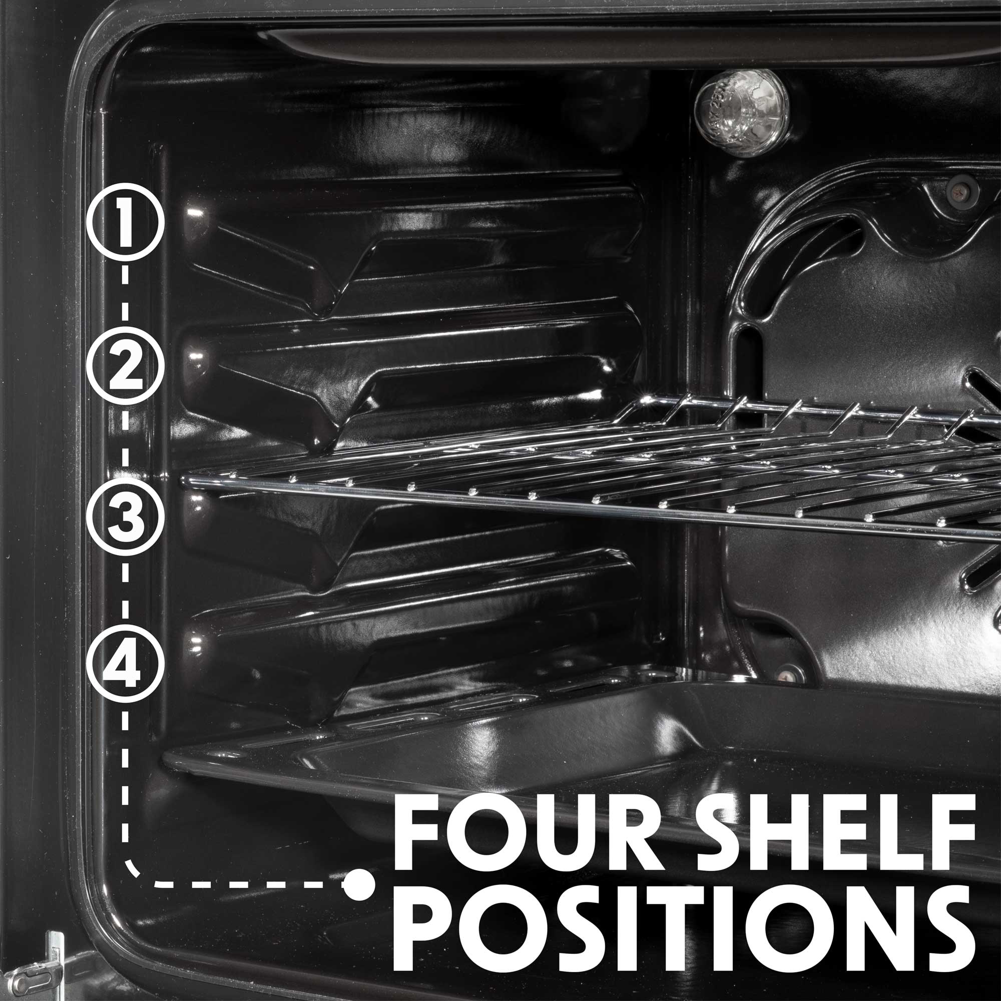Baridi DH125 Fan Oven Action shot - shelf - positions