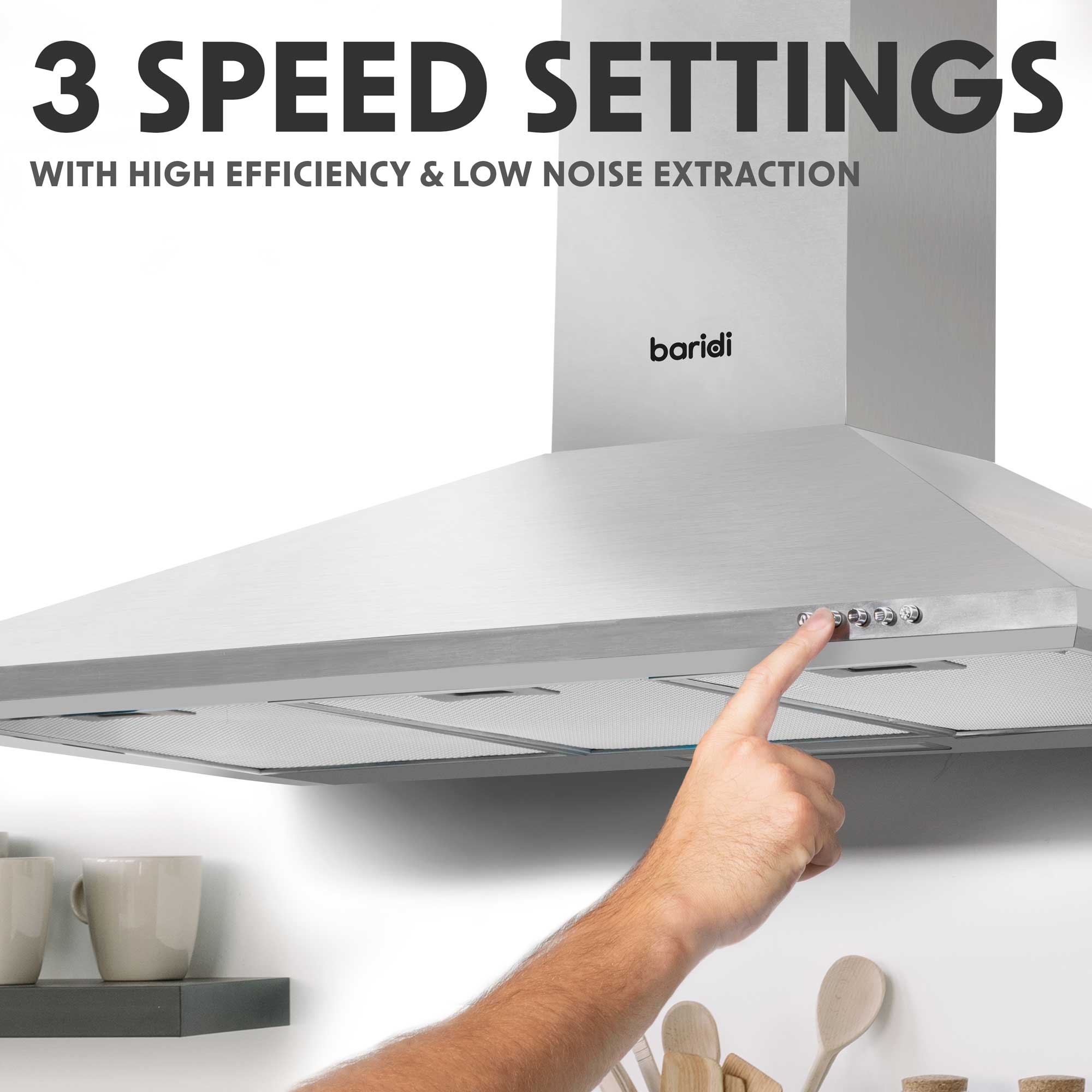 Baridi DH127 Extractor Hoods Action shot - lifestyle - 2nd perspective