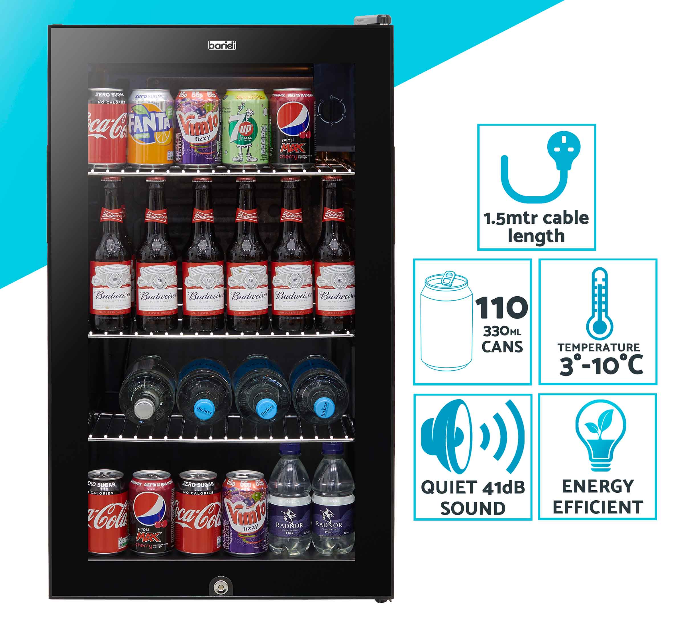 Baridi DH13 Drinks Fridge 80l - drinks - beer - fridge - cooler - 13