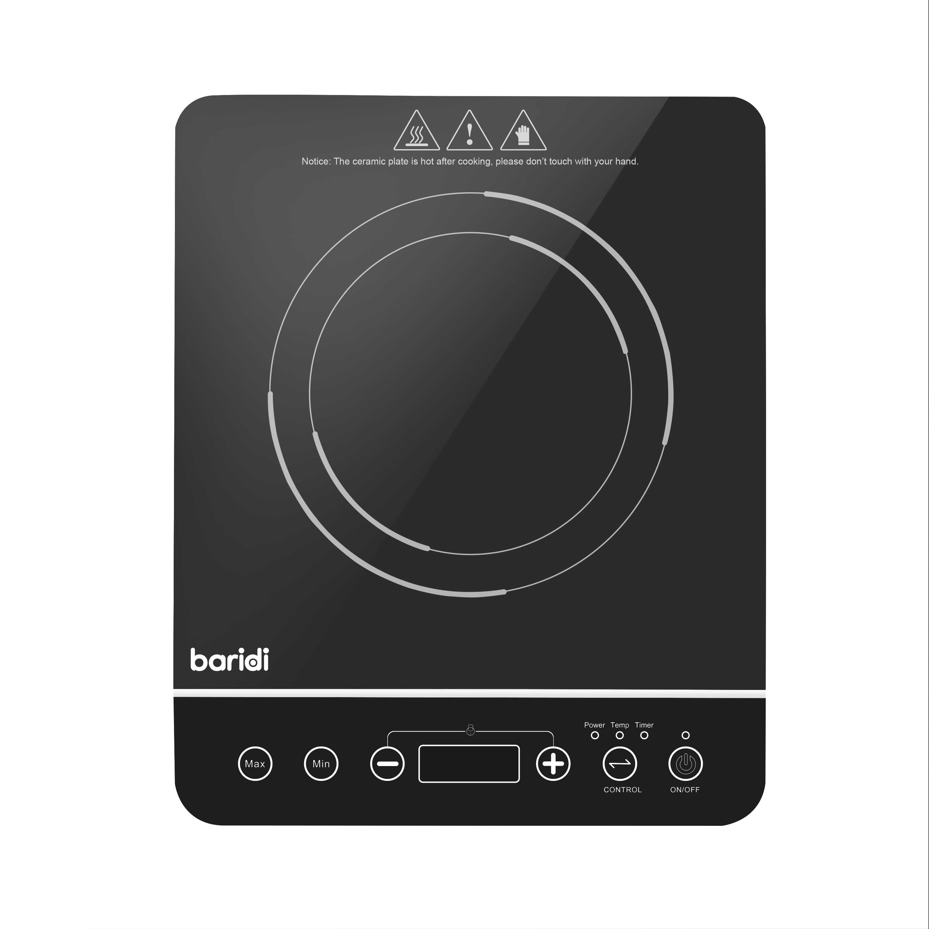 Baridi DH145 Portable Induction Hobs Straight on