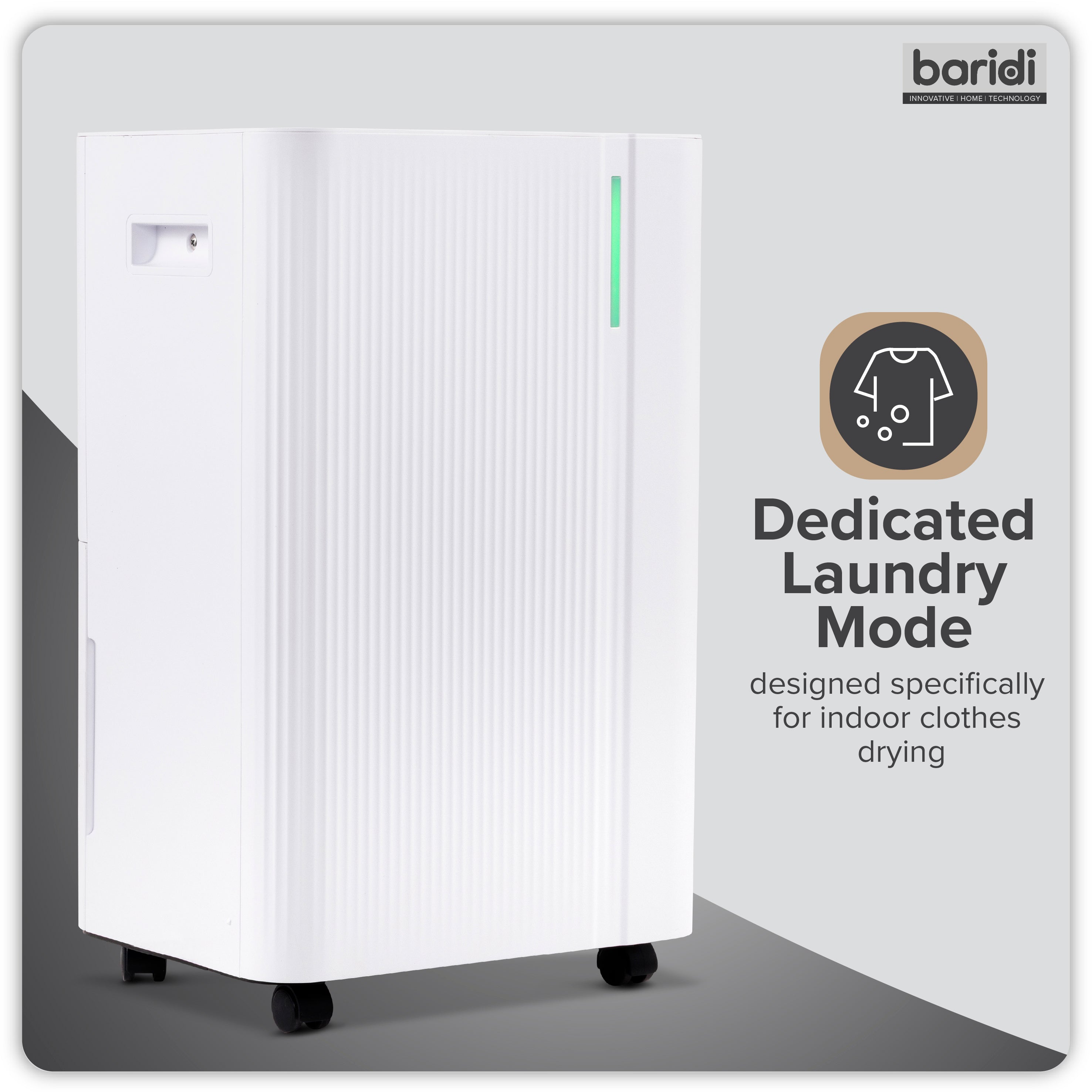 Baridi Dehumidifier with Digital Display & 24hr Timer 20L White - DH148