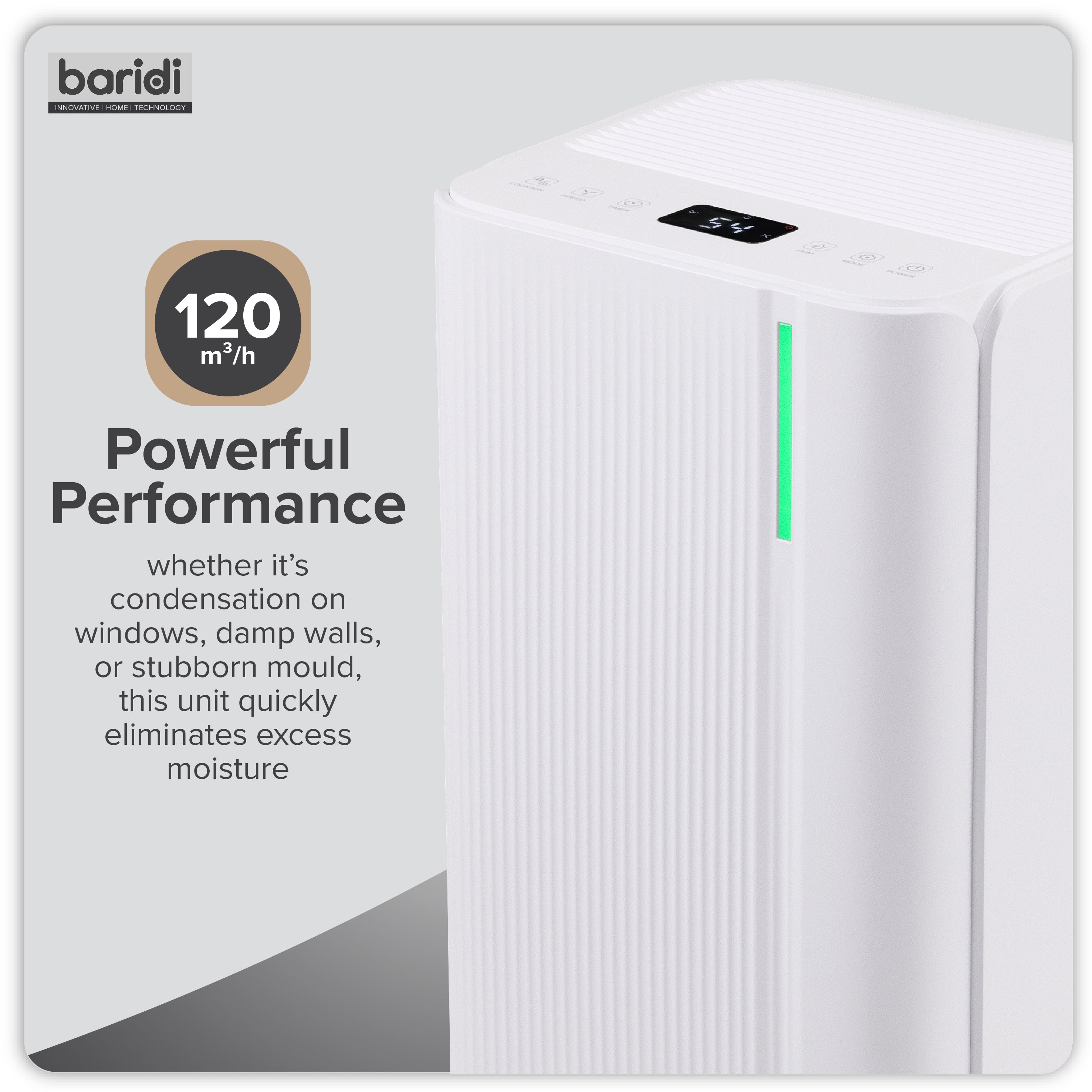 Baridi Dehumidifier with Digital Display & 24hr Timer 20L White - DH148