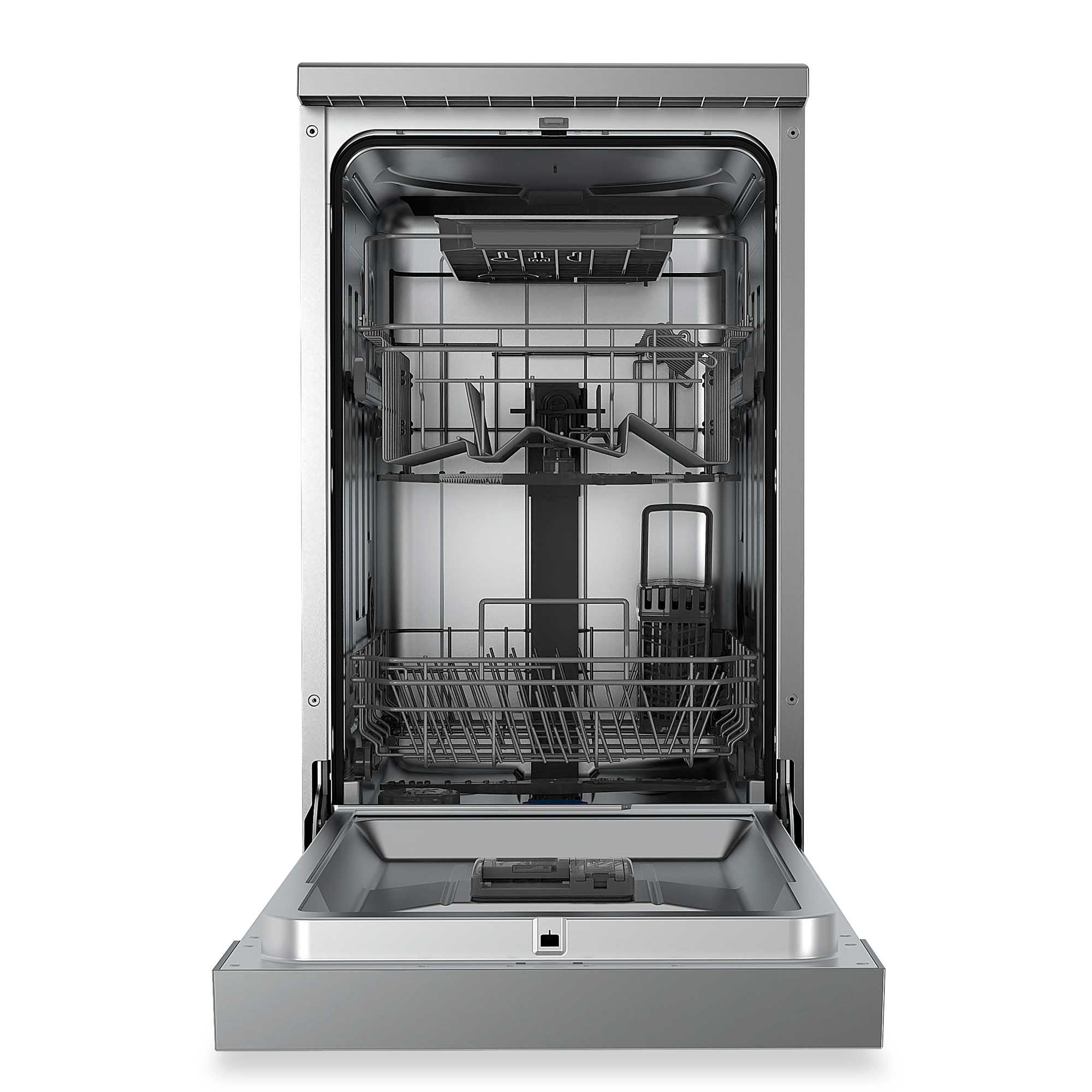 Baridi DH166 Dishwashers Straight on - open - act