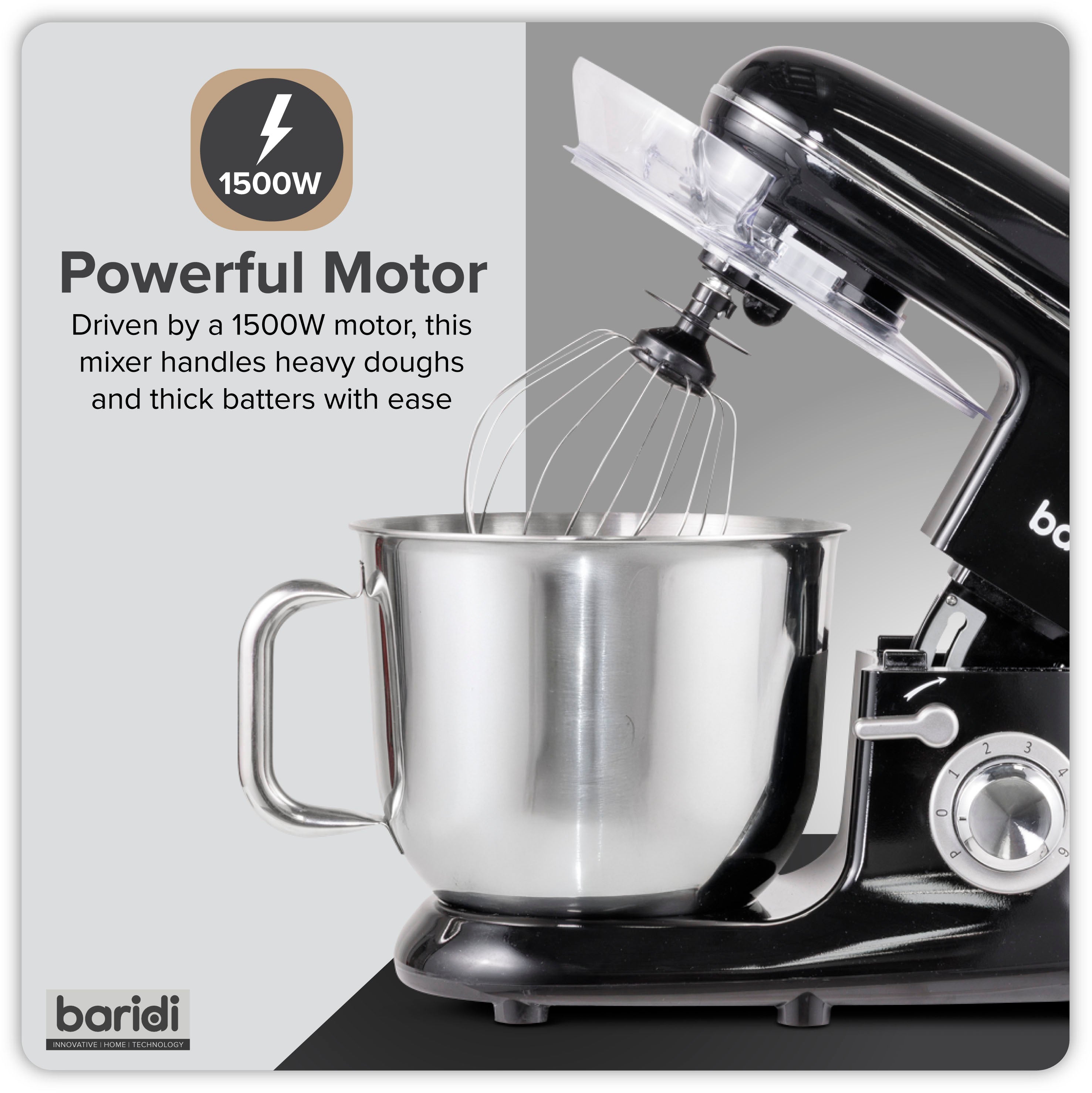 Baridi DH173 Stand Mixer Action shot - icon - summary - 2nd perspective