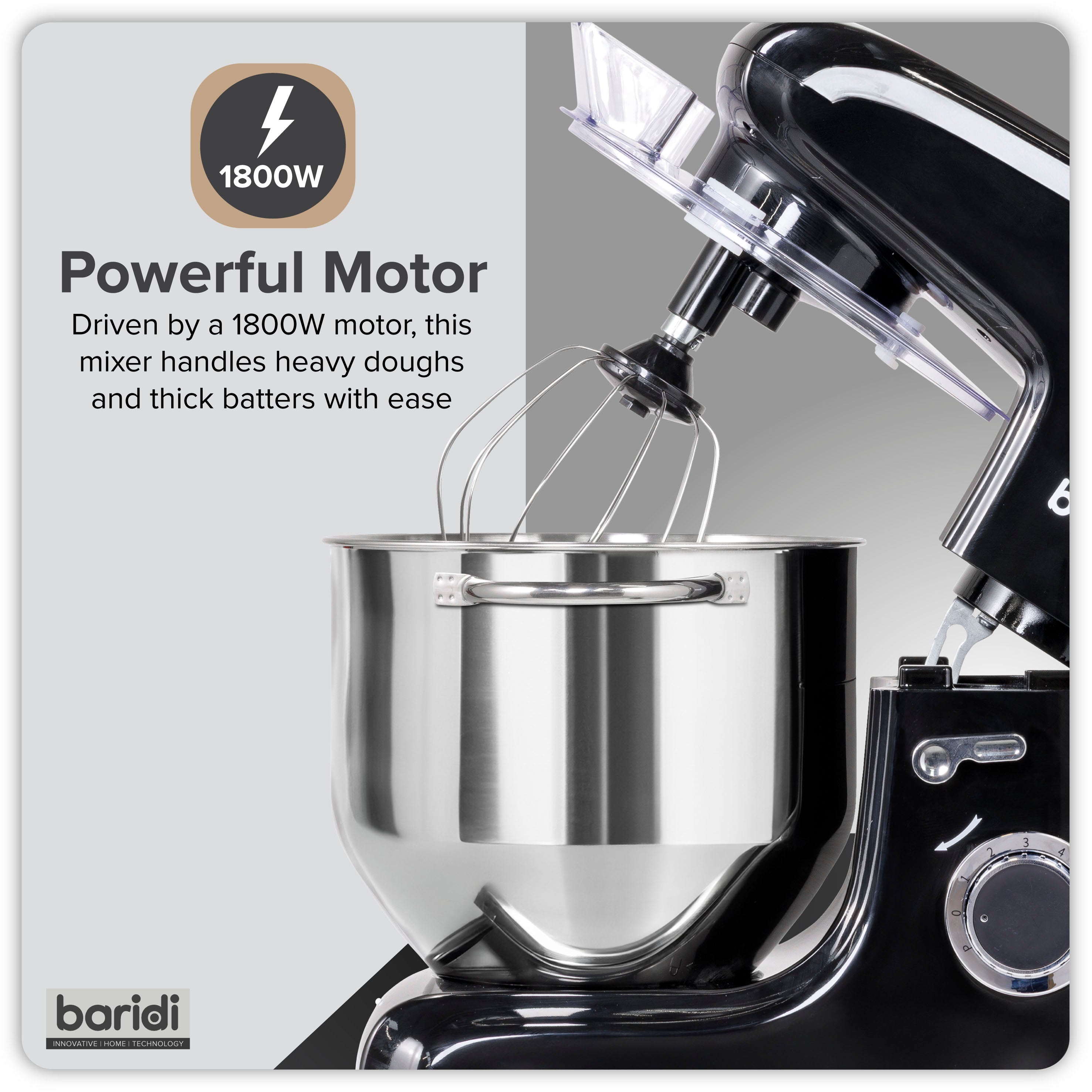 Baridi DH174 Stand Mixer Action shot - icon - summary - 2nd perspective