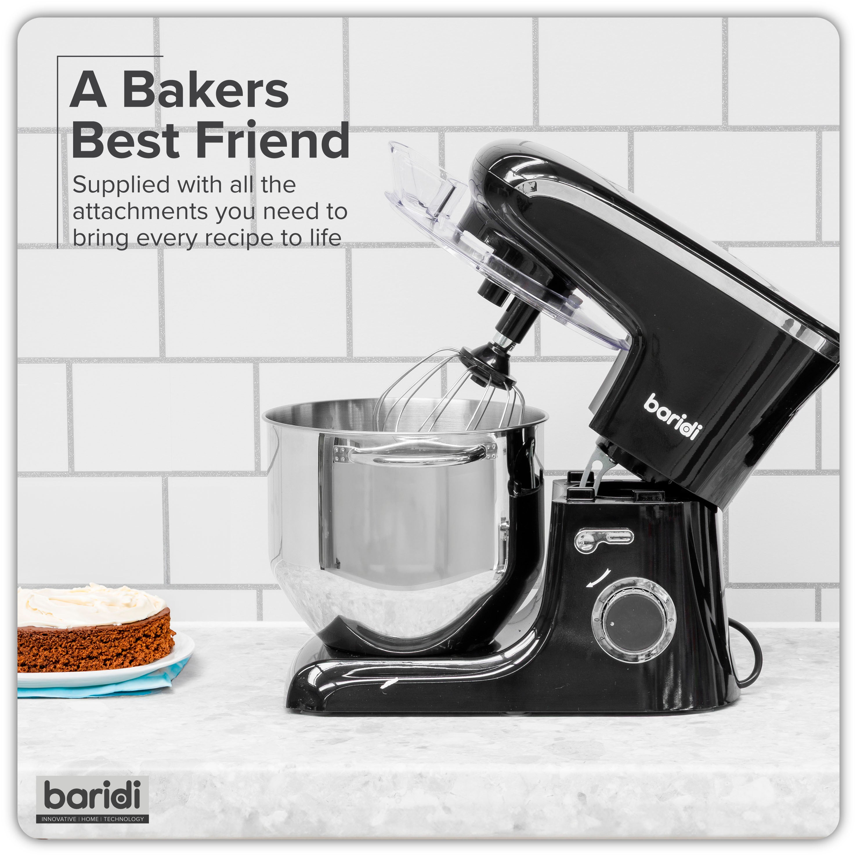 Baridi DH174 Stand Mixer Action shot - lifestyle