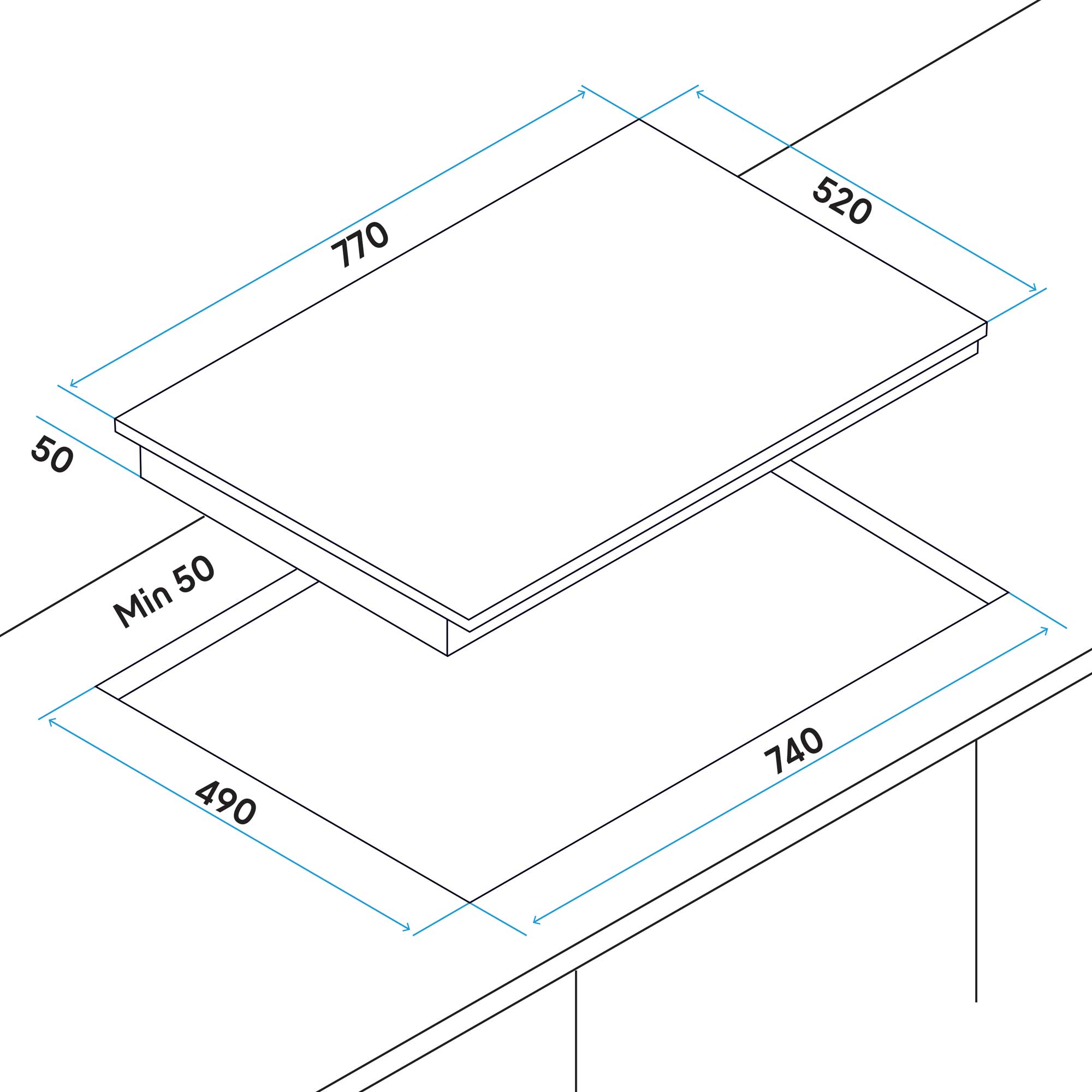 Baridi DH175 Ceramic Hob Action shot - isometrics