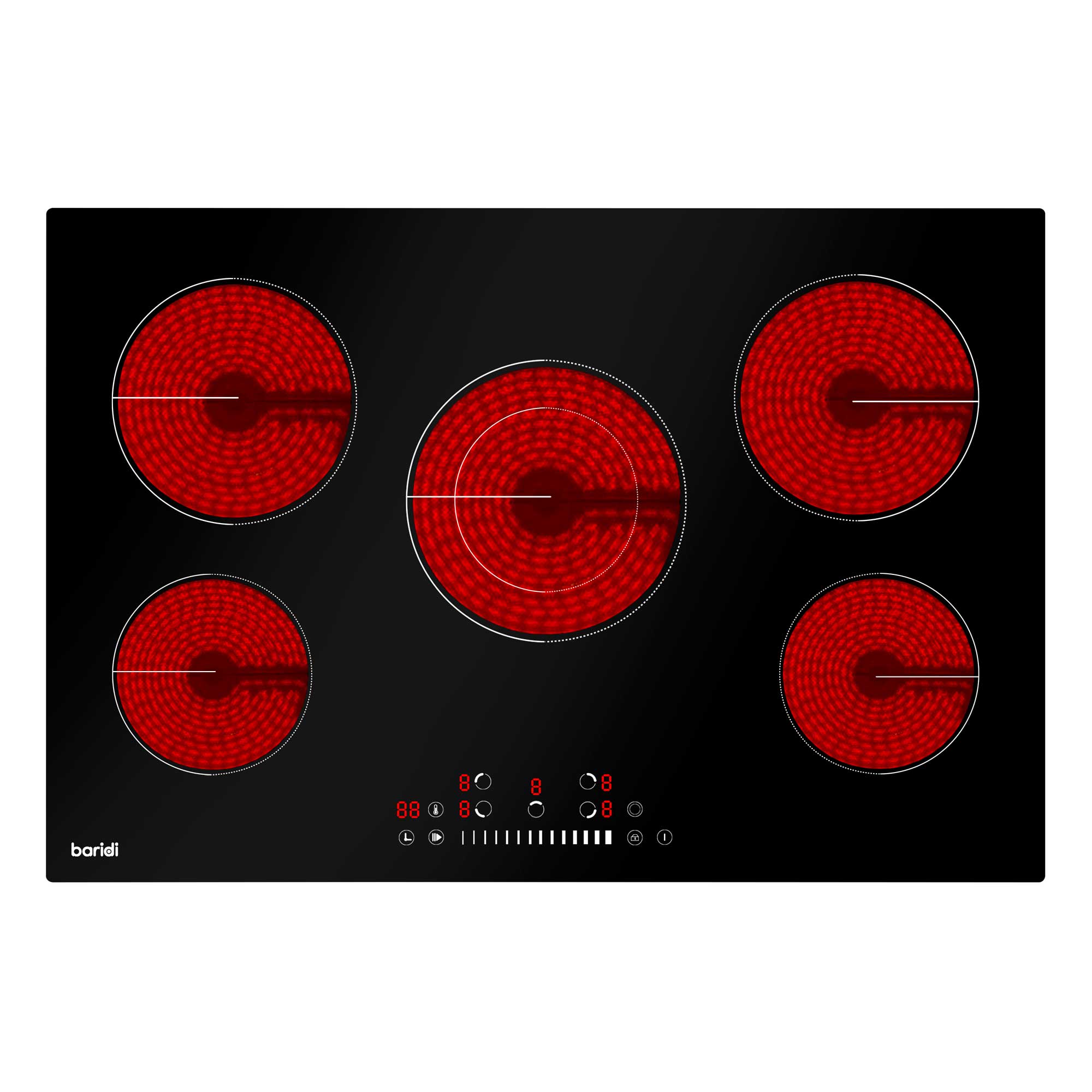 Baridi DH175 Ceramic Hob Straight on - on