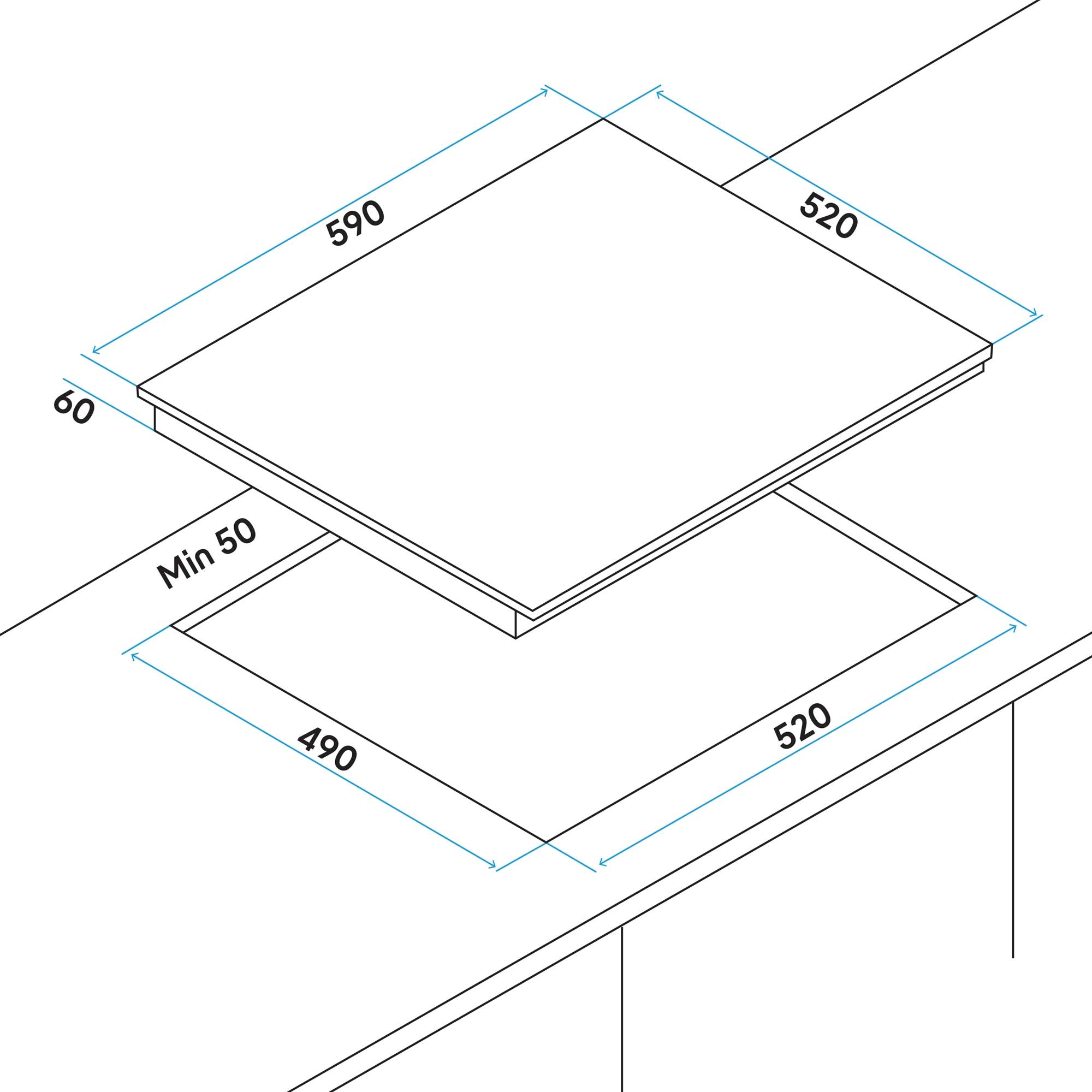 Baridi DH176 Induction Hobs Action shot - isometrics