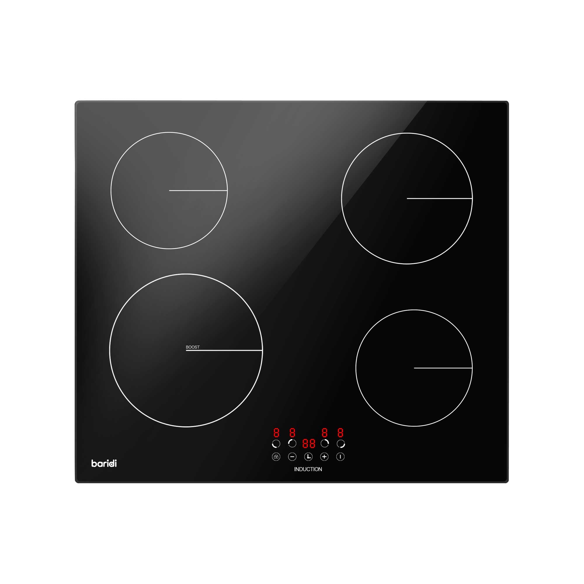 Baridi DH176 Induction Hobs Straight on - on