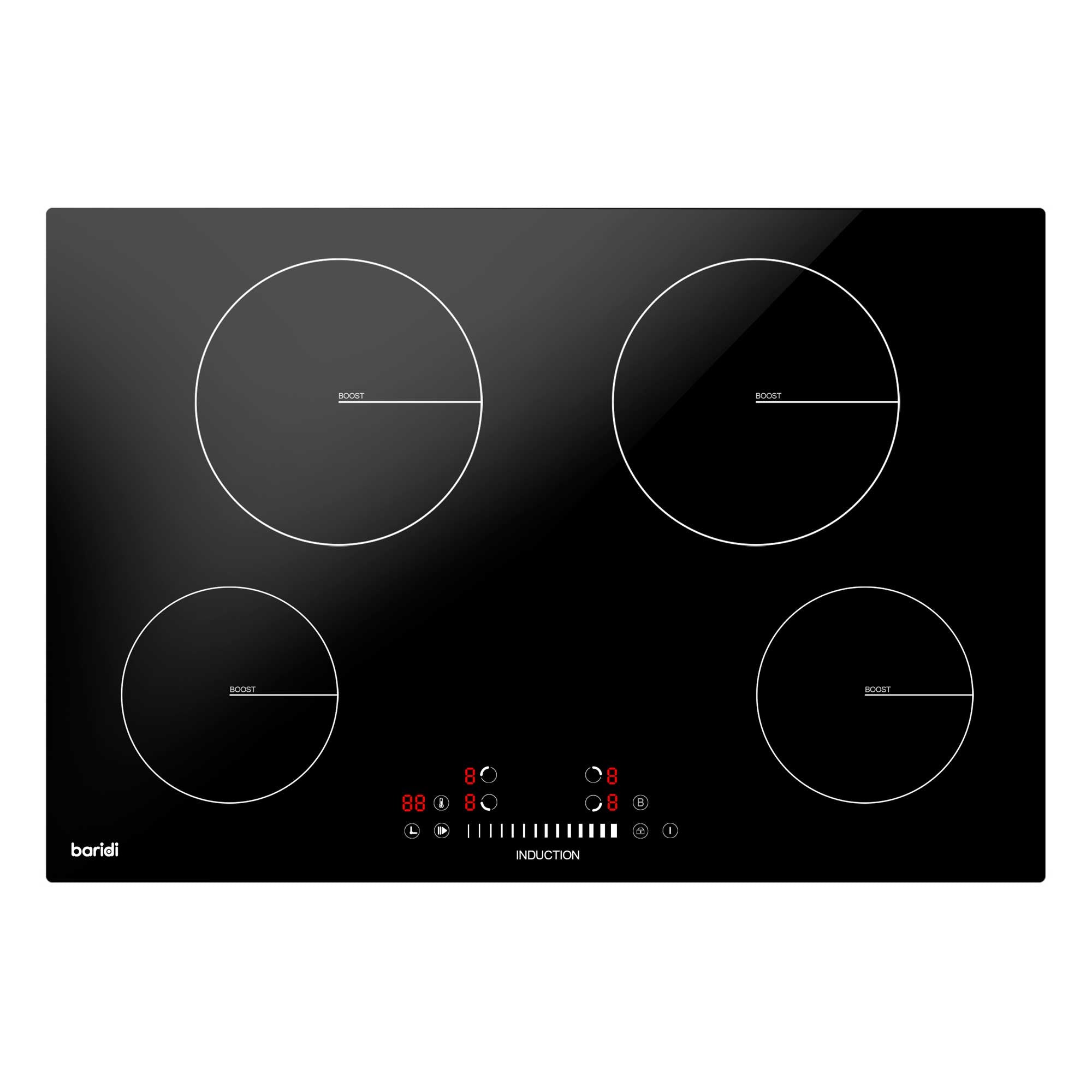 Baridi DH179 Induction Hobs Straight on - on