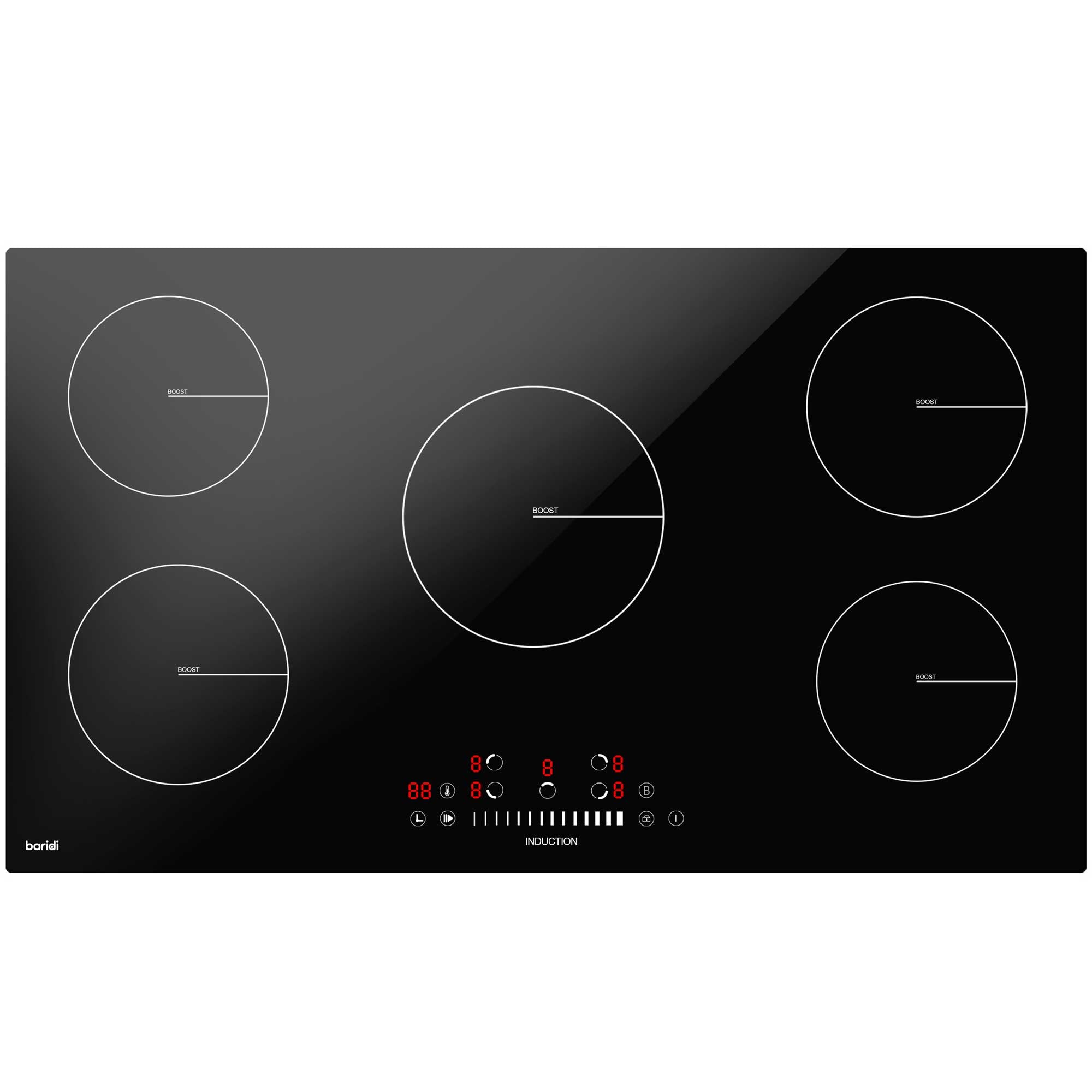 Baridi DH180 Induction Hobs Straight on - on