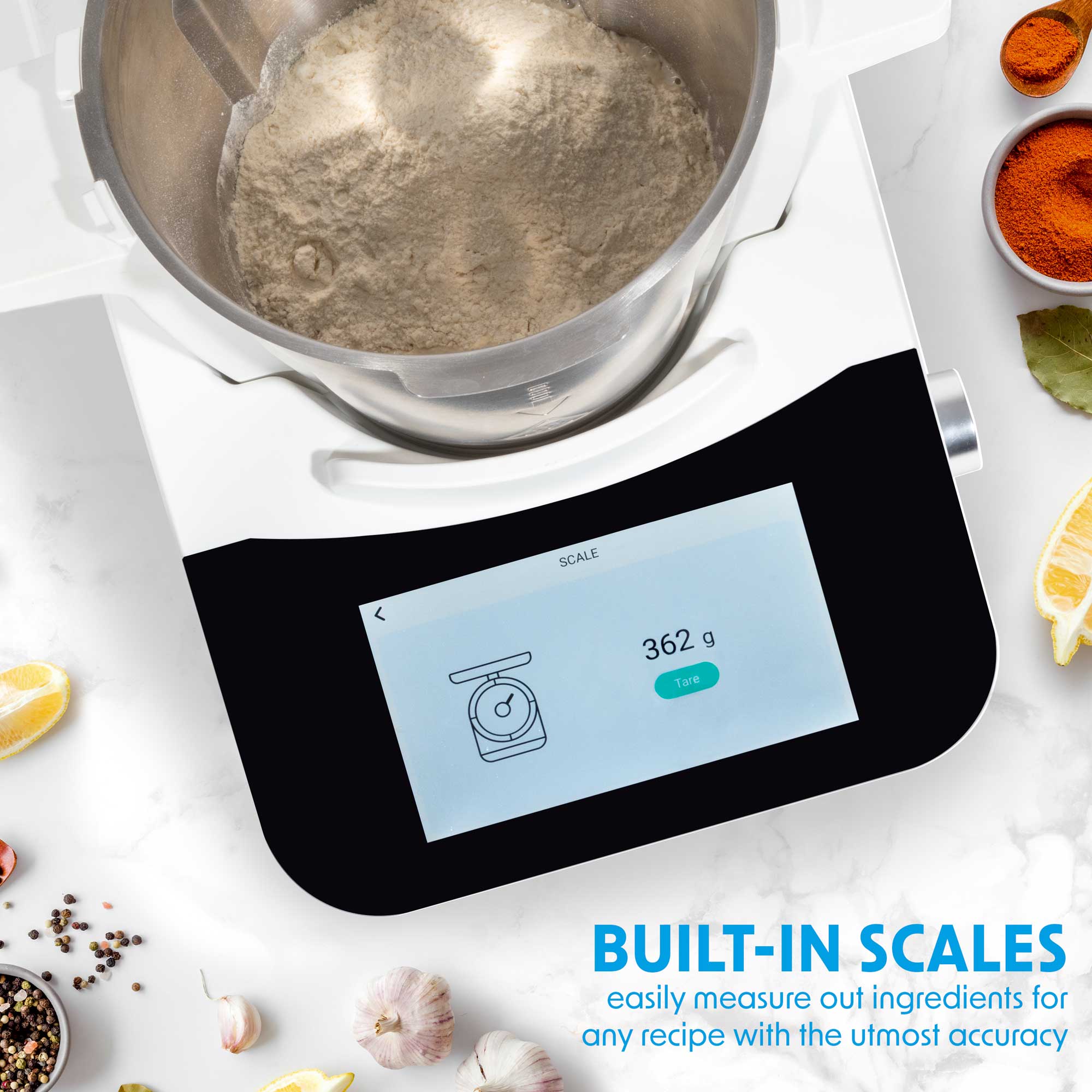 Baridi DH189 Thermo Cookers Action shot - built in scales