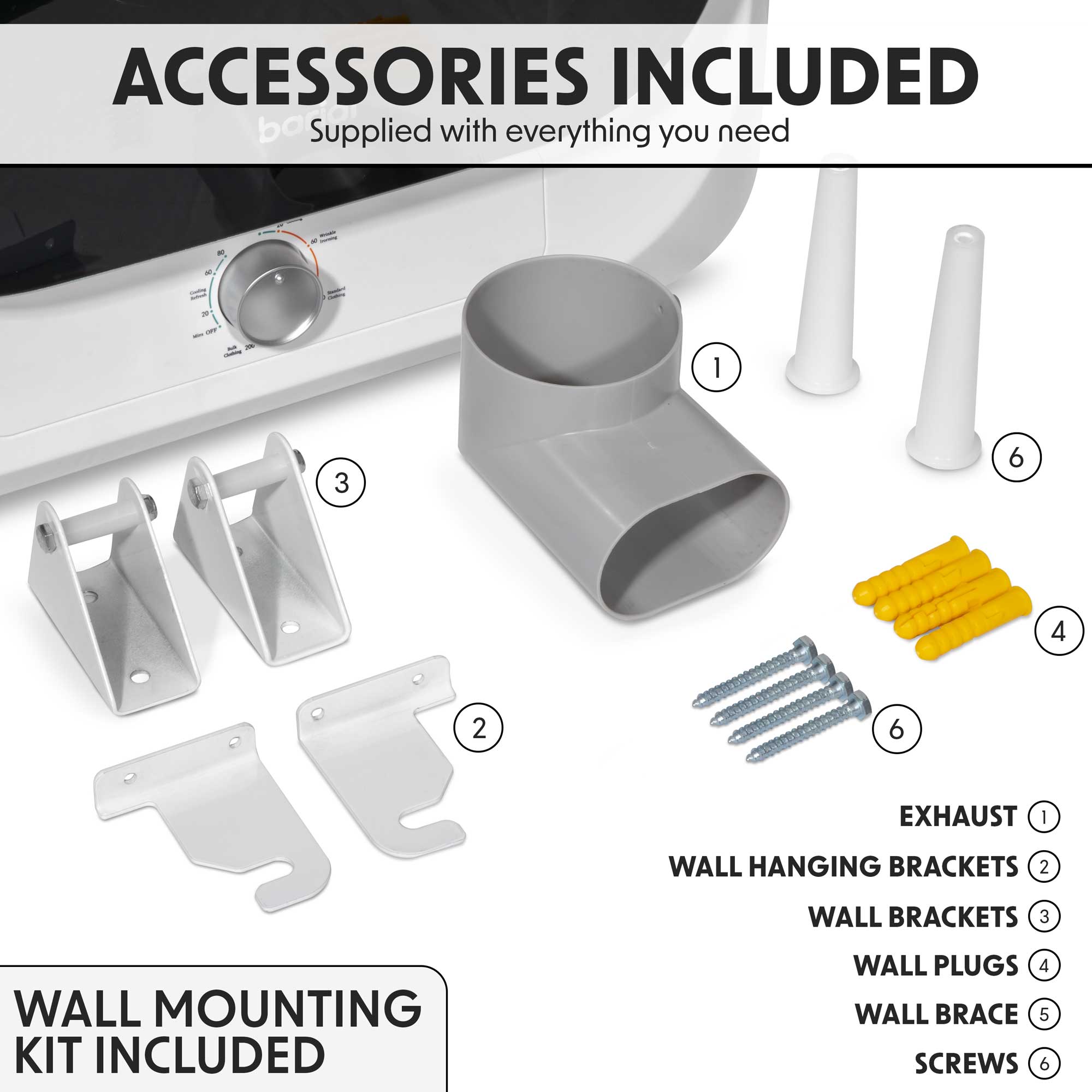 Baridi DH192 Tumble Dryers Action shot - accessories - supplied