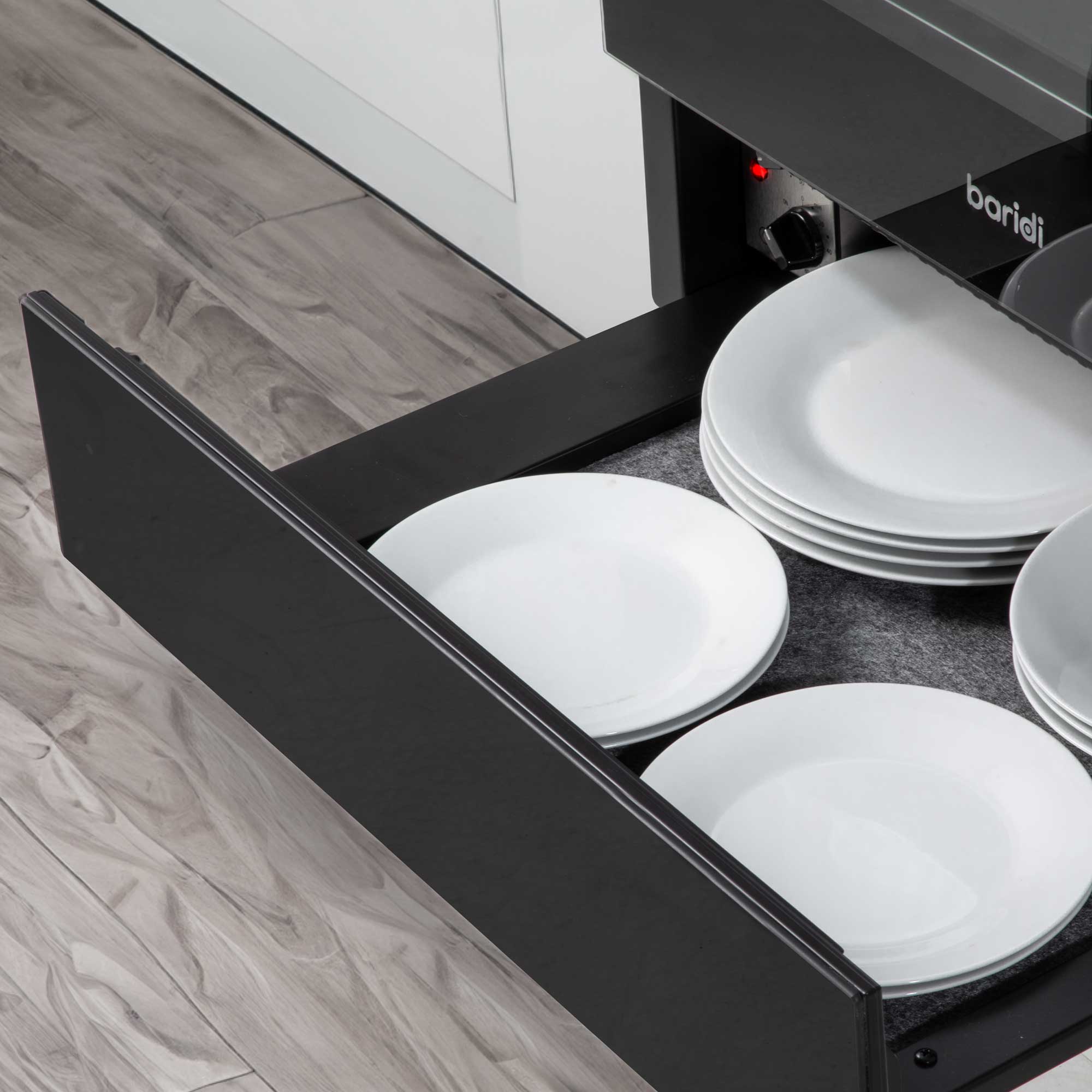 Baridi DH201 Warming Drawer Action shot - drawer - open