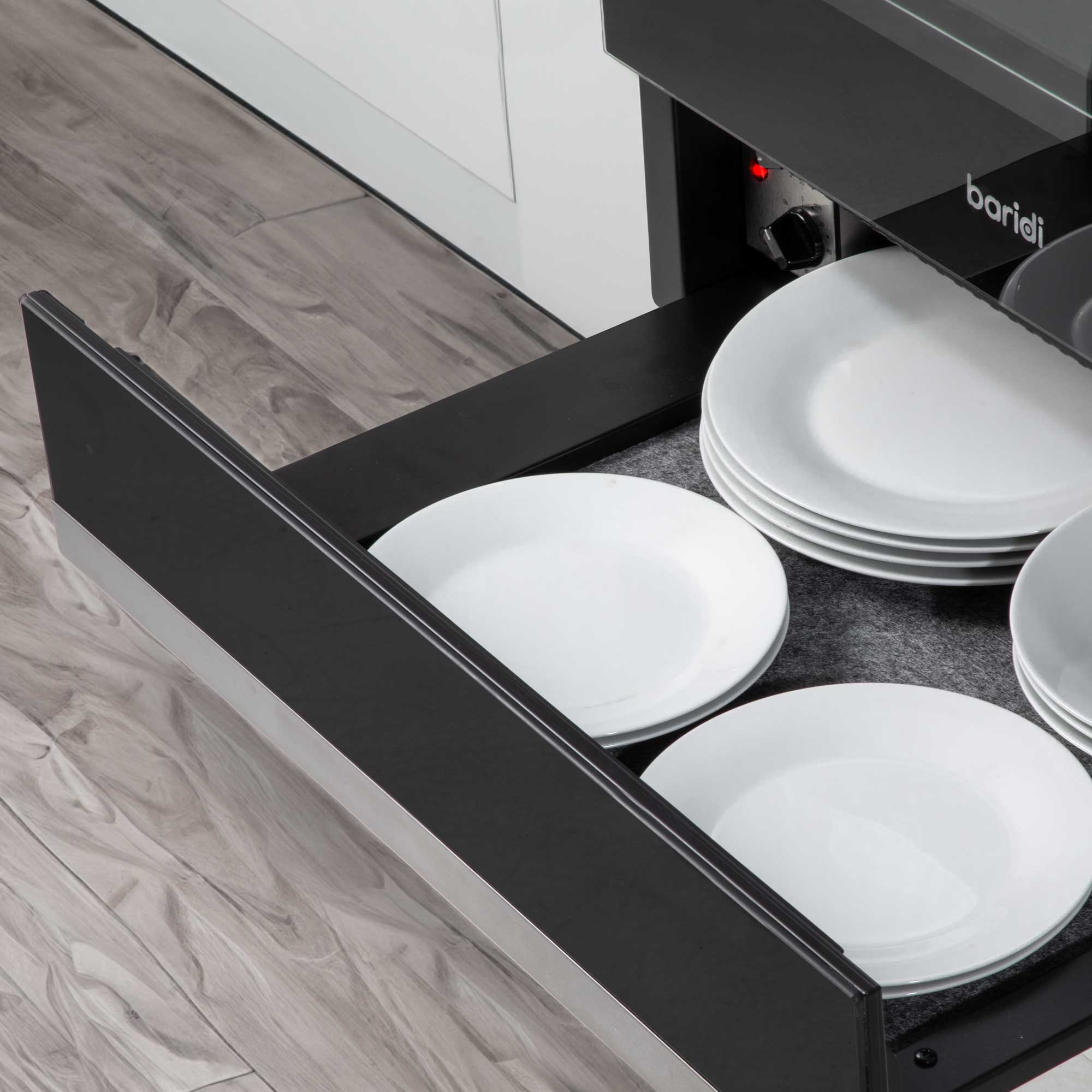 Baridi DH202 Warming Drawer Action shot - drawer - open