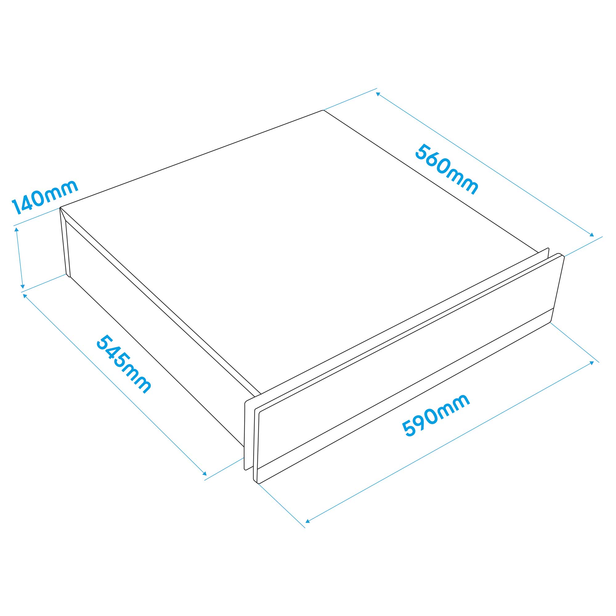 Baridi DH202 Warming Drawer Action shot - dimensions