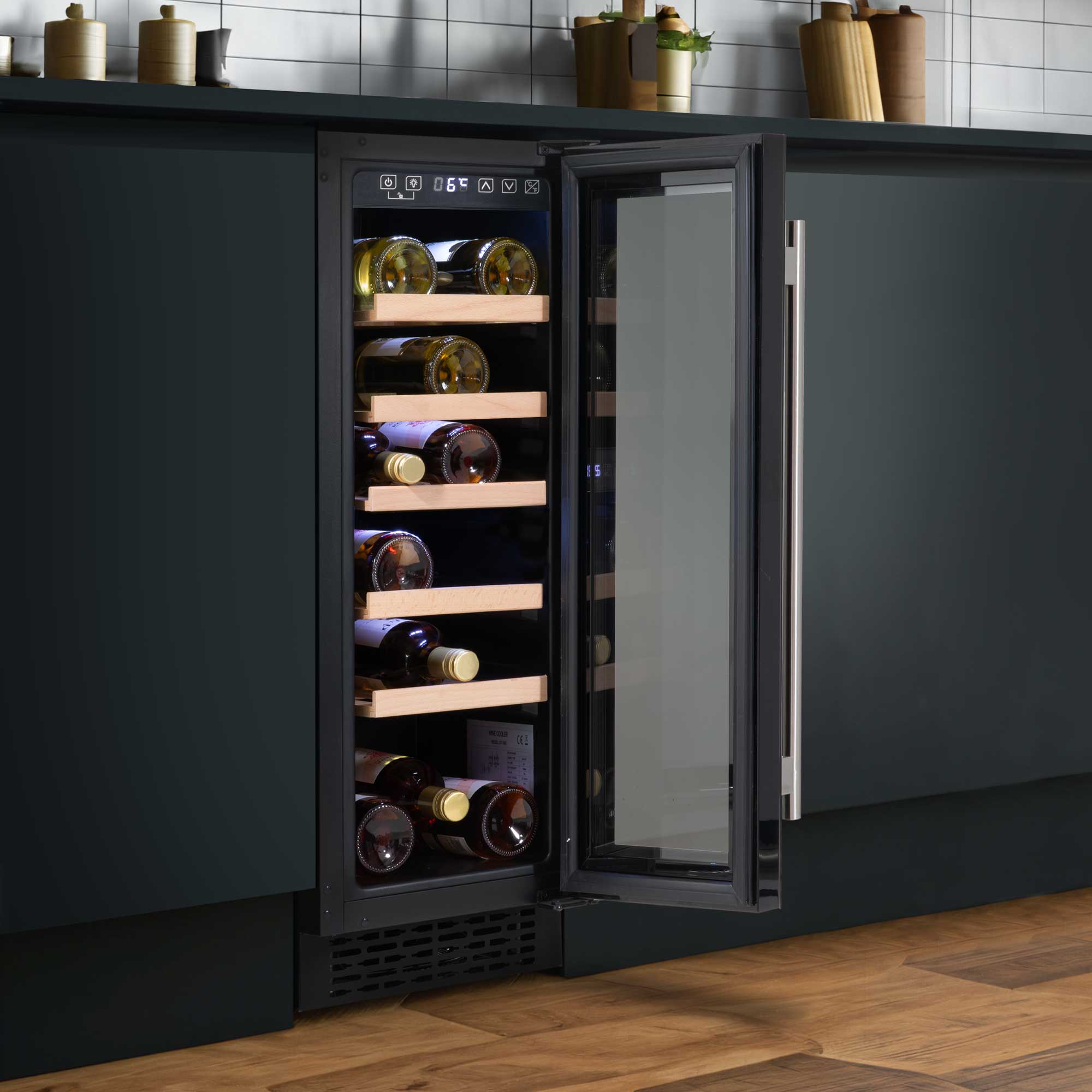 Baridi DH203 Wine Fridges Action shot - in kitchen - open