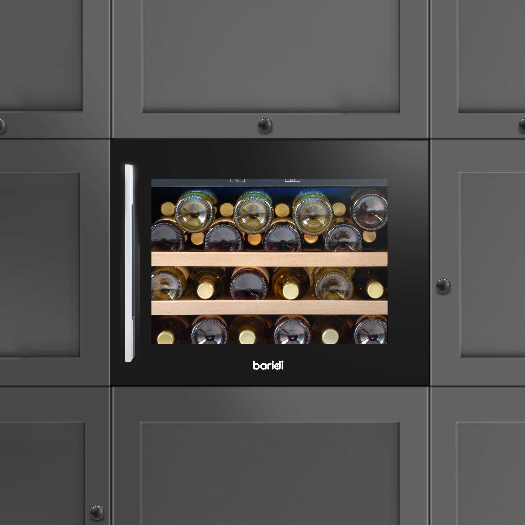 Baridi DH205 Wine Fridges Action shot - in cabinet