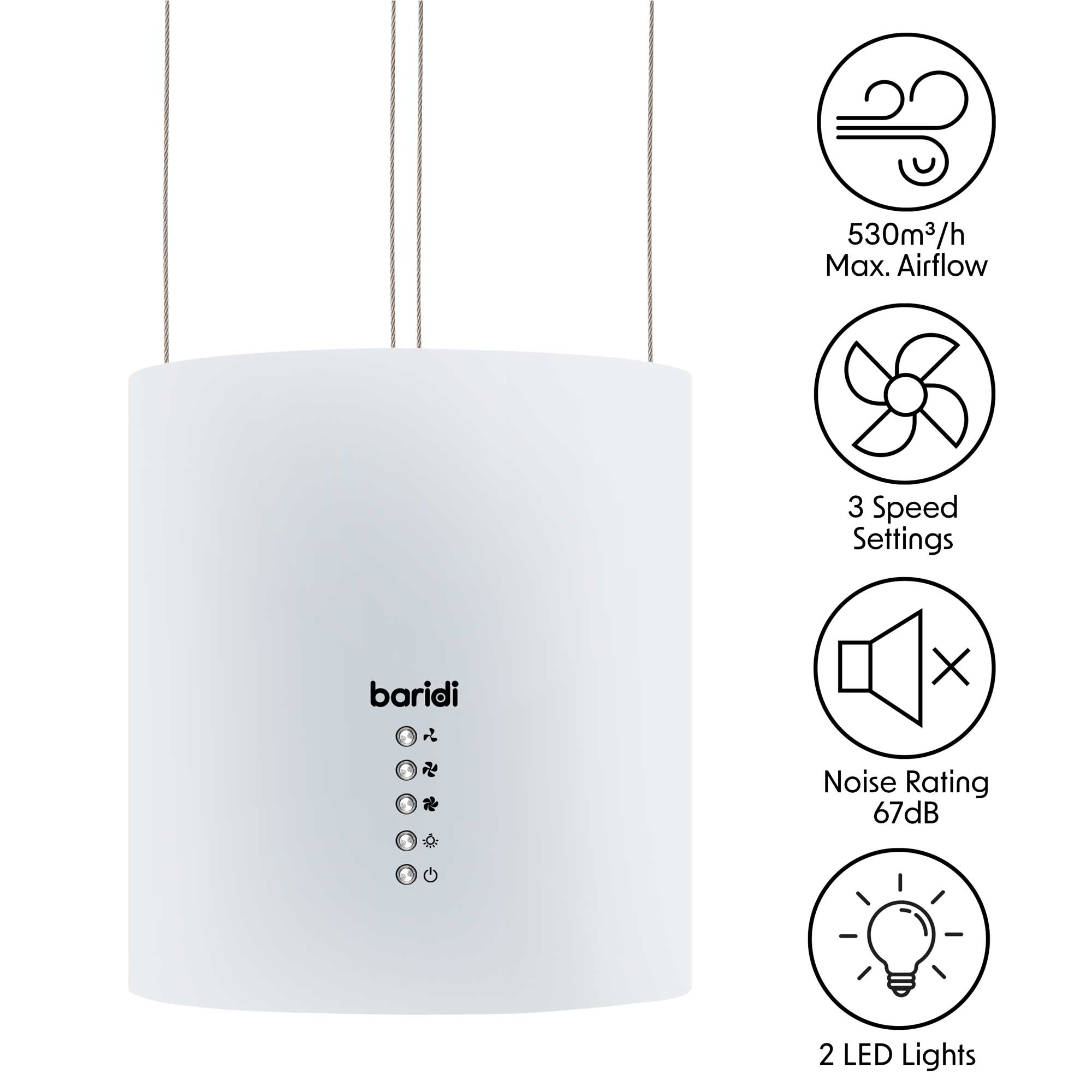 Baridi DH221 Extractor Hoods Action shot - features