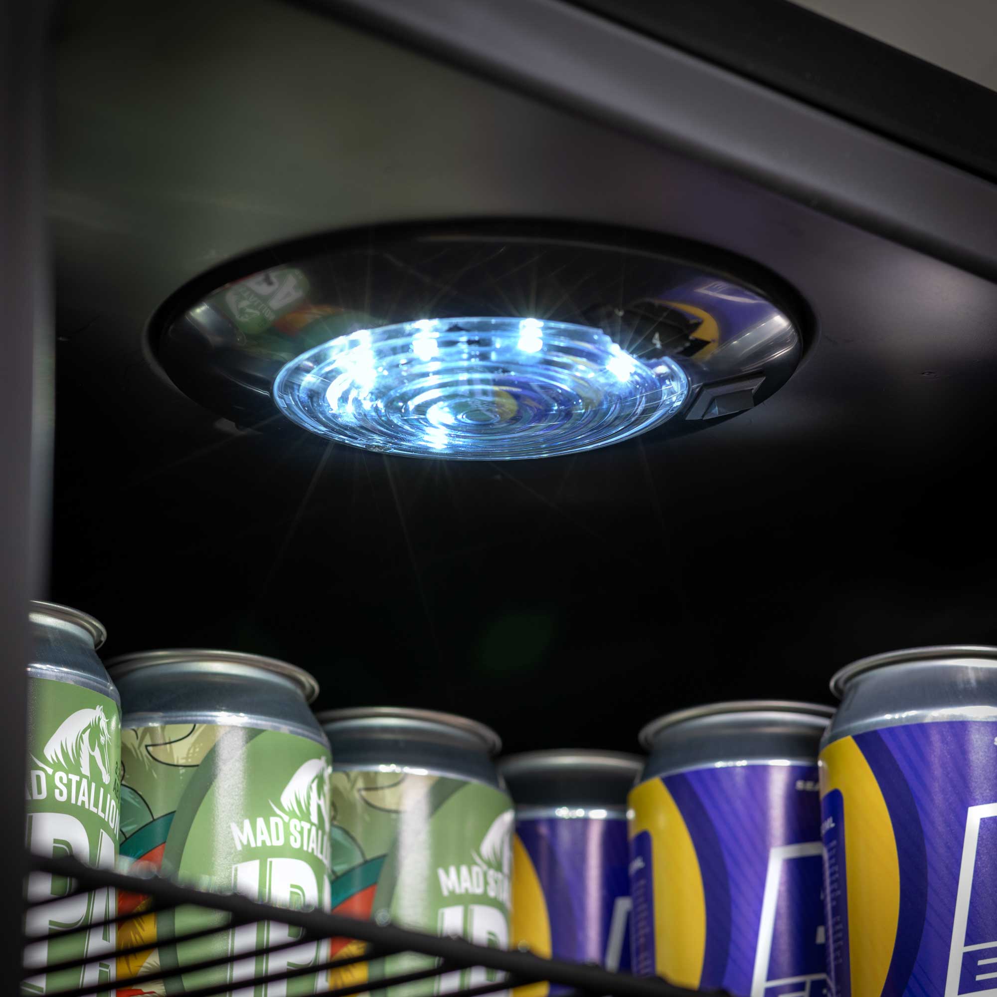 Baridi DH223 Drinks Fridge Action shot - led - light