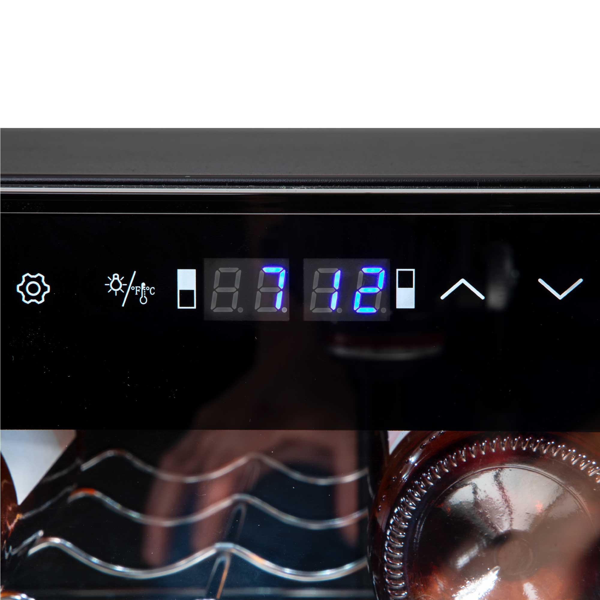 Baridi DH236 Wine Fridges Action shot - dual - zone - controls